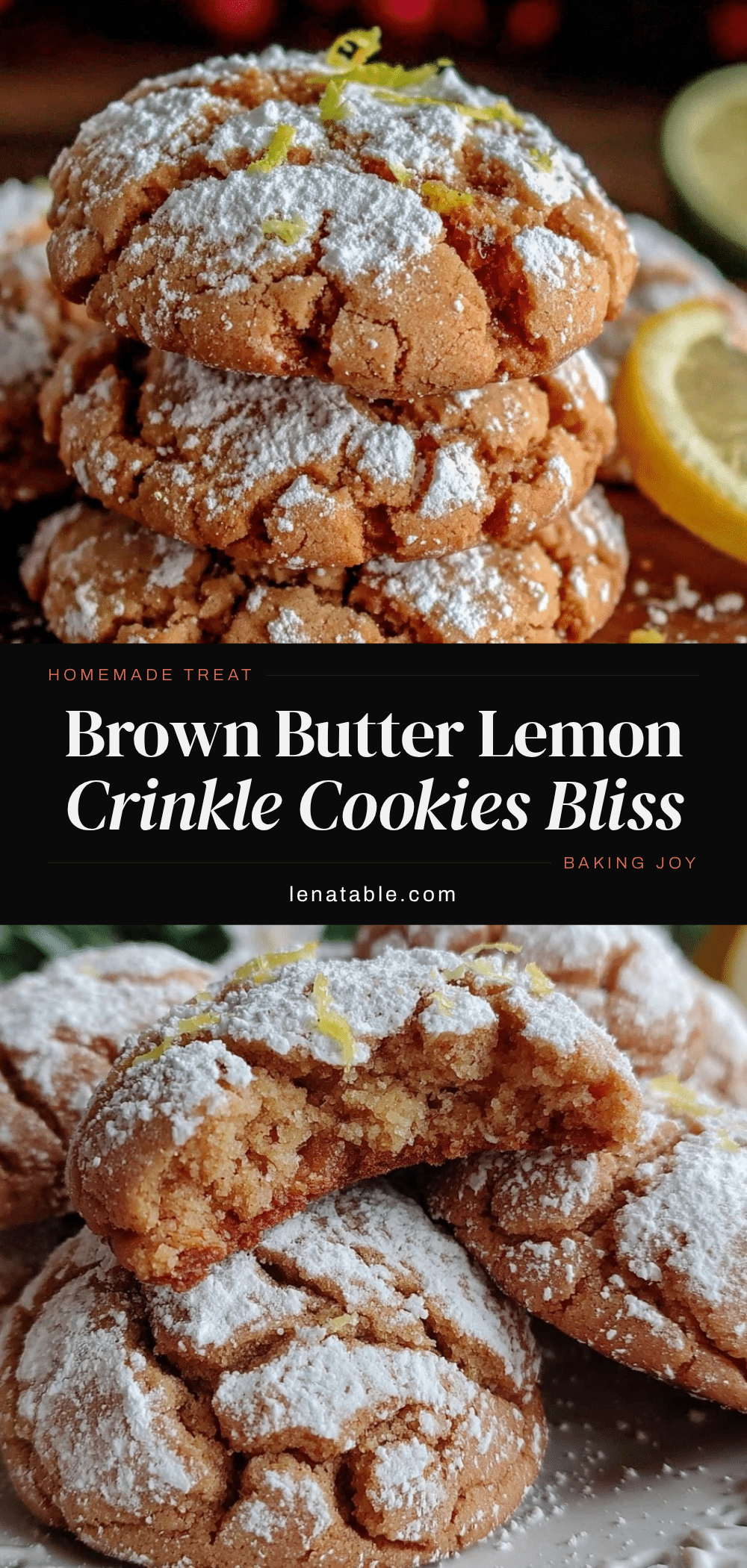 brown butter lemon crinkle cookies recipe