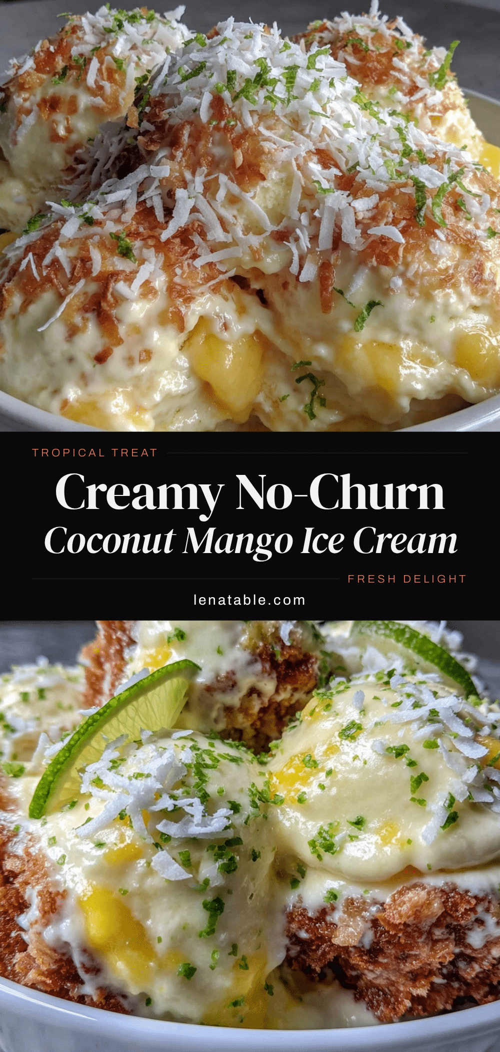 creamy no-churn coconut mango ice cream recipe