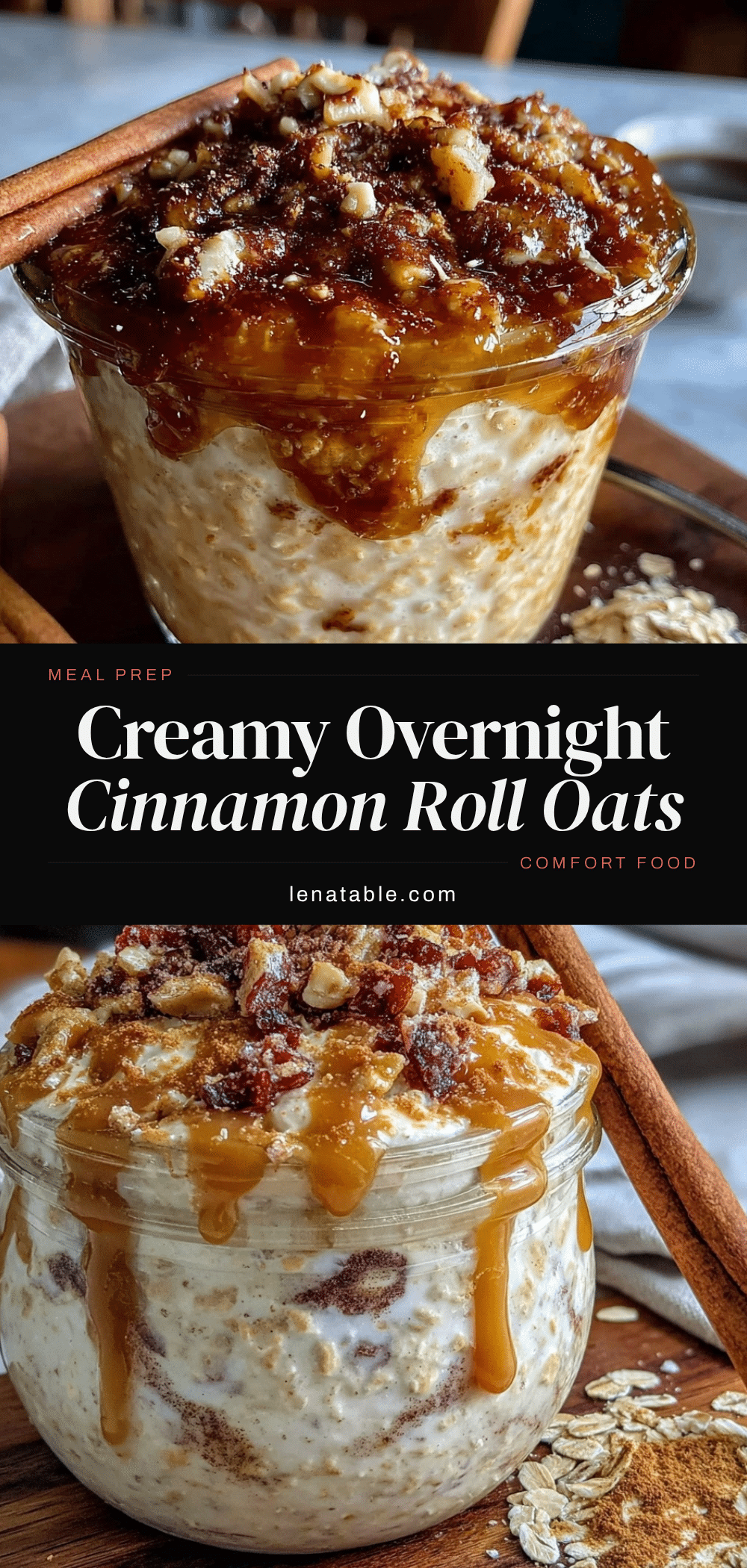 creamy overnight cinnamon roll oats recipe