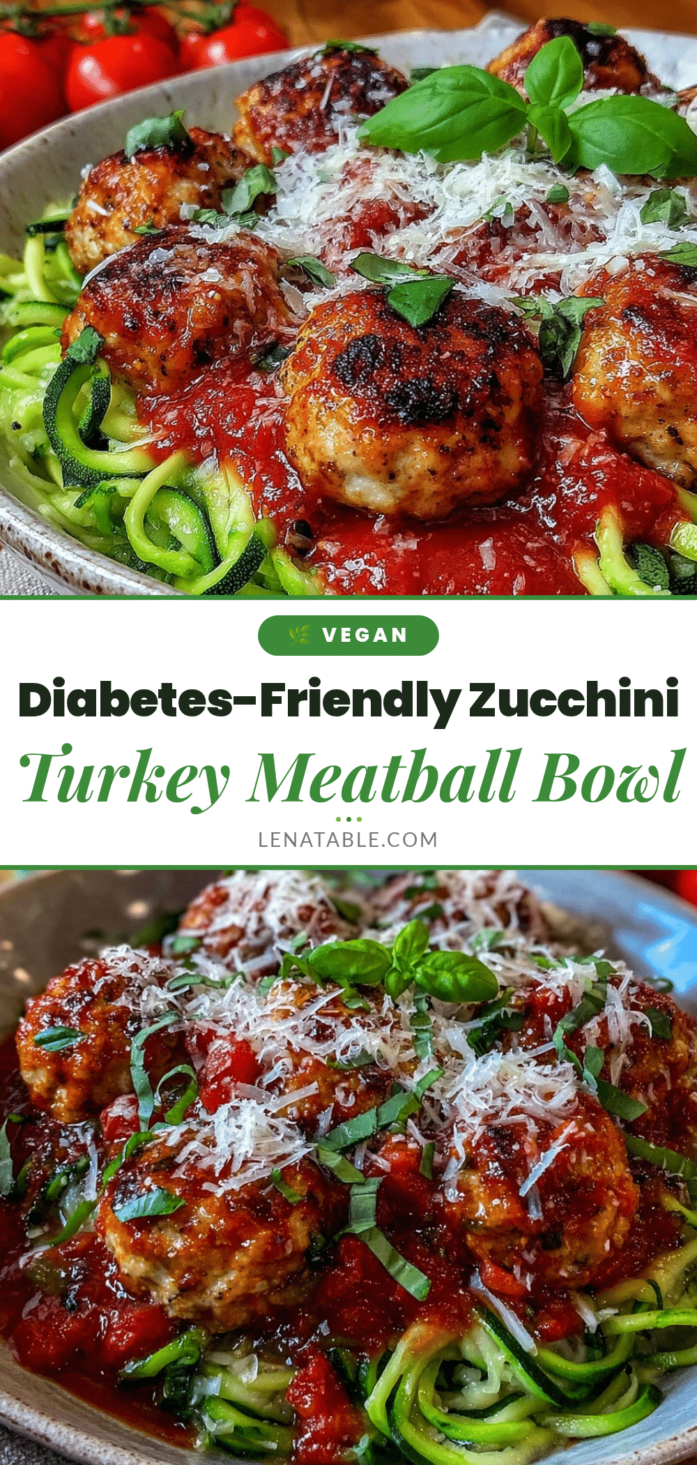 diabetes-friendly zucchini turkey meatball bowl recipe