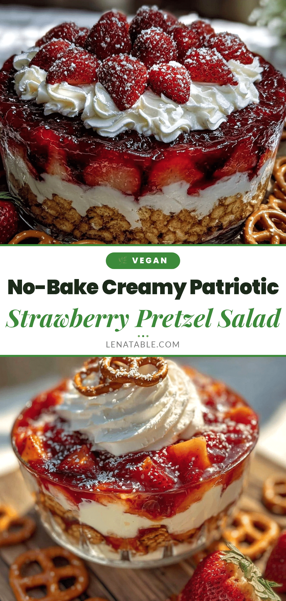 easy no-bake strawberry pretzel salad dessert recipe