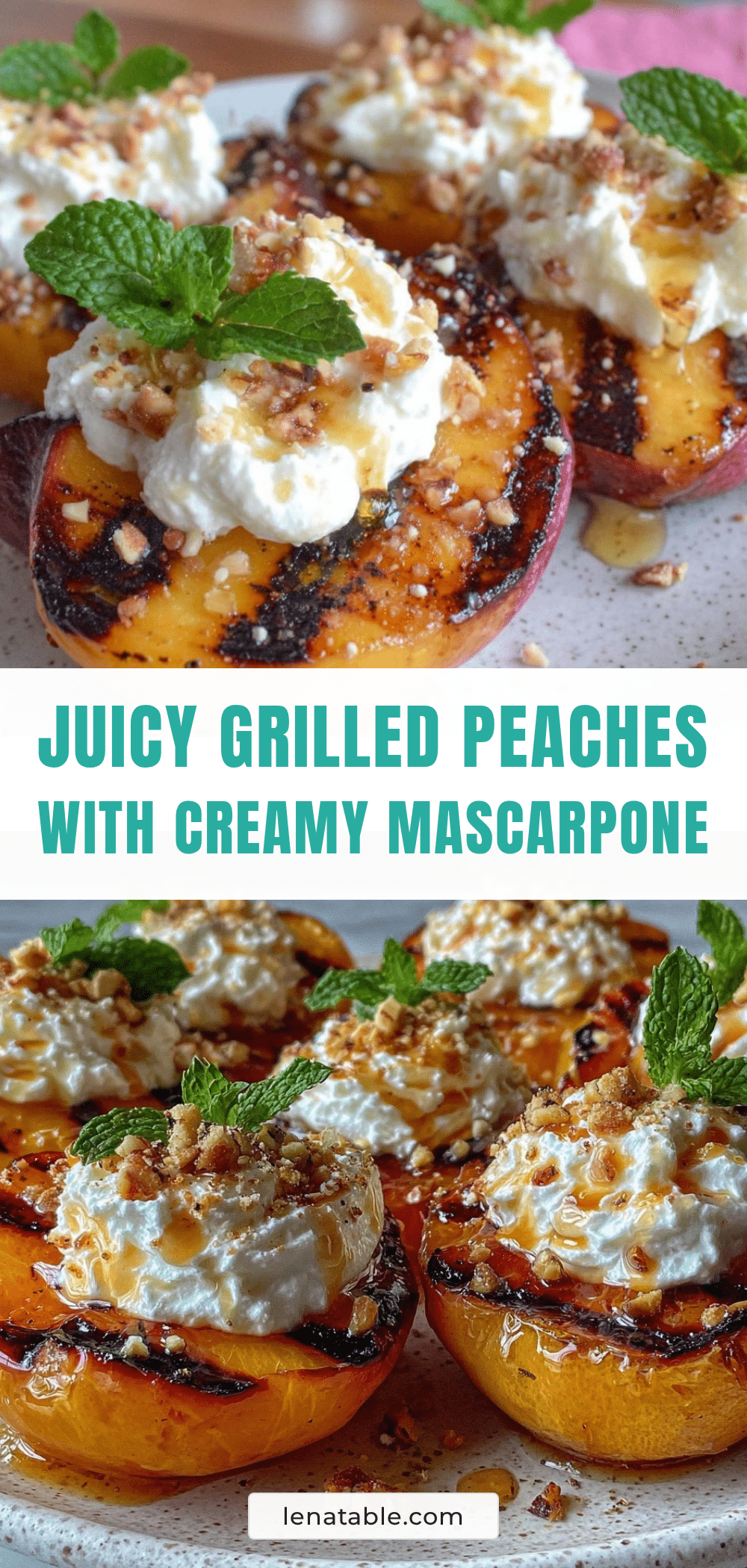 grilled peaches with mascarpone and honey recipe