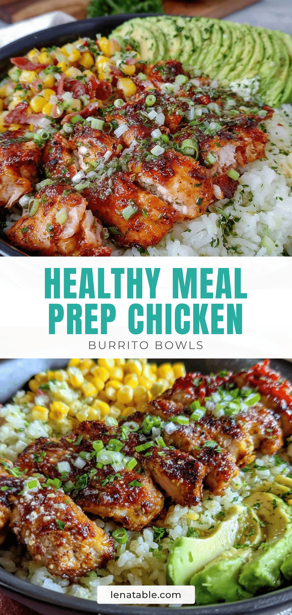 healthy meal prep chicken burrito bowls recipe