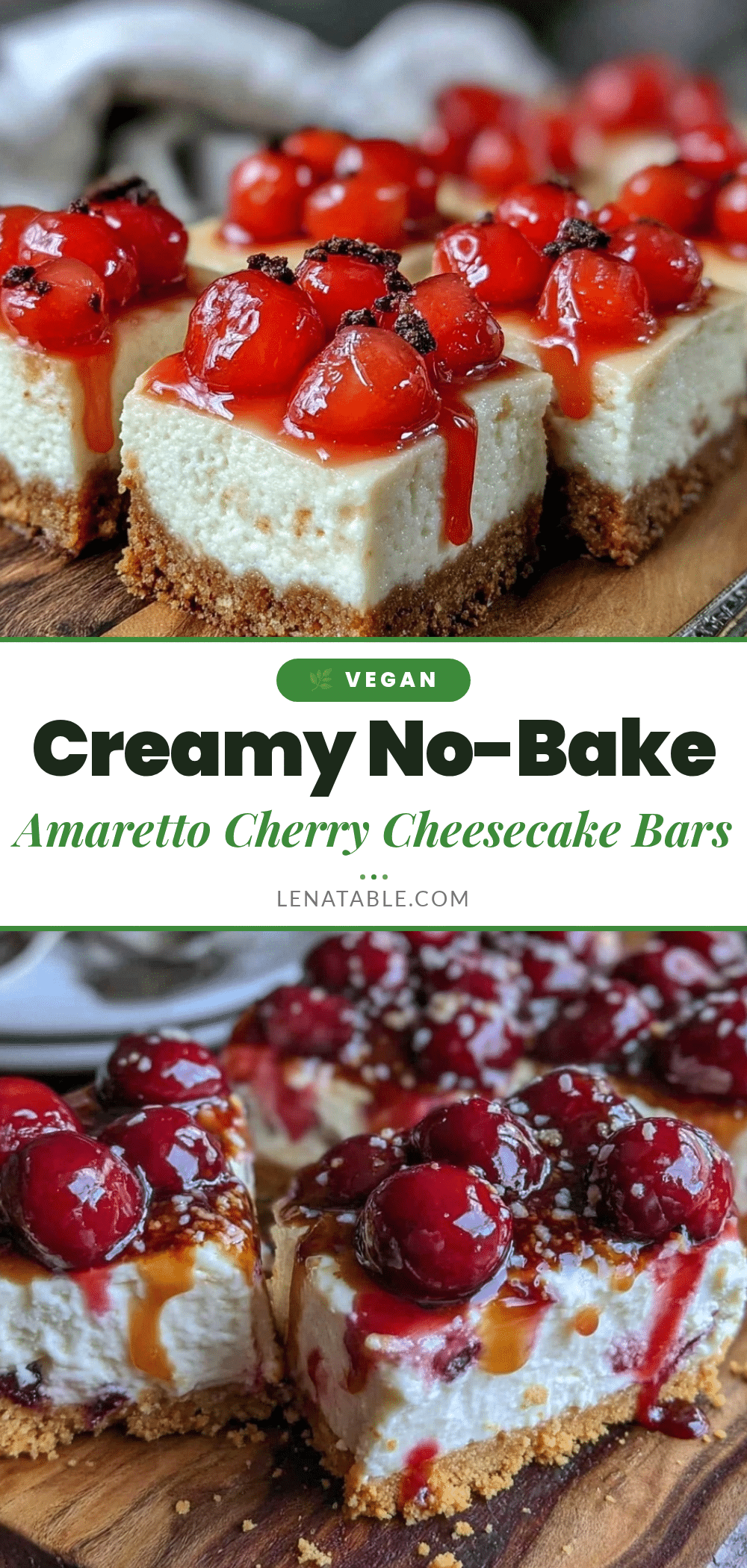 no bake amaretto cherry cheesecake bars recipe