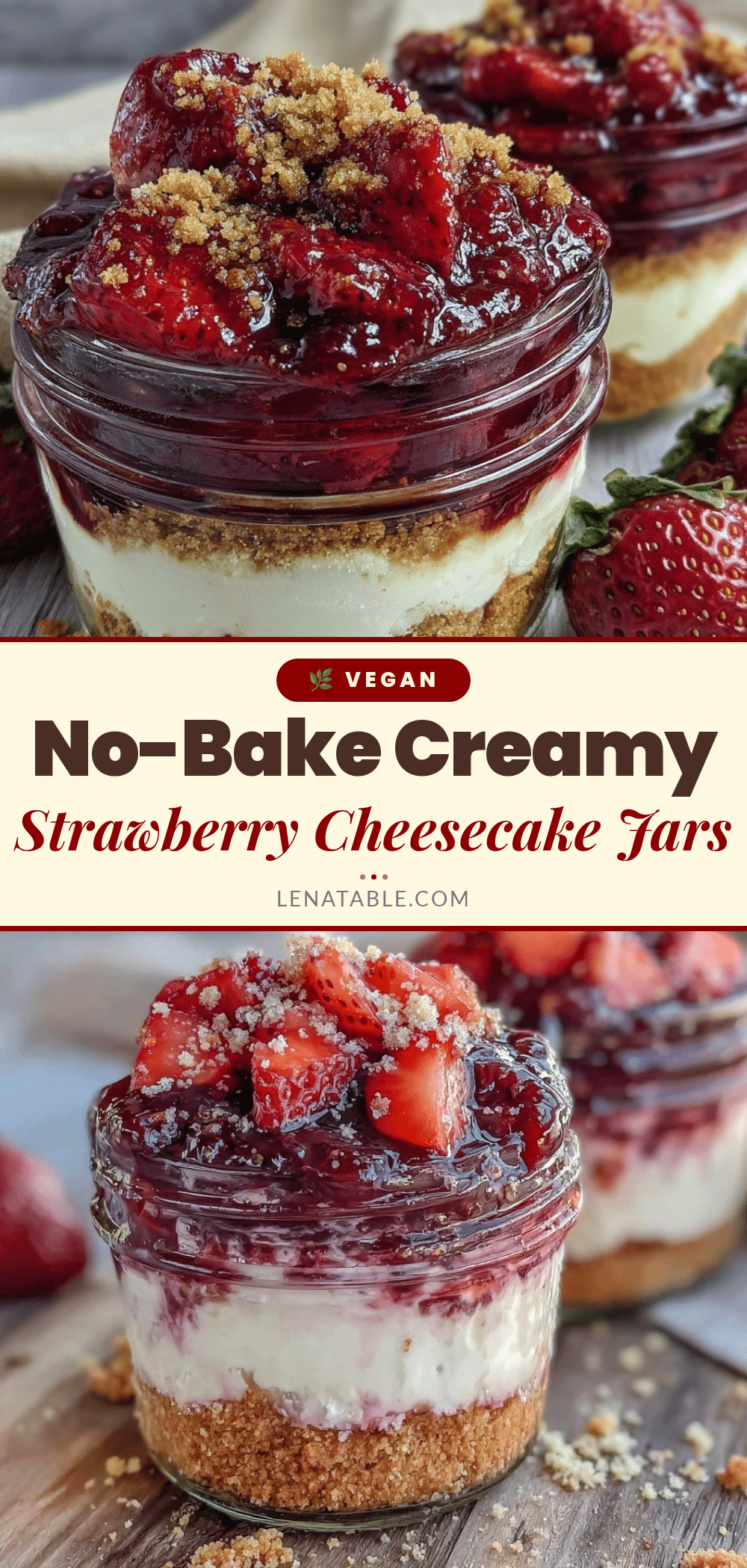 no-bake strawberry cheesecake in a jar recipe