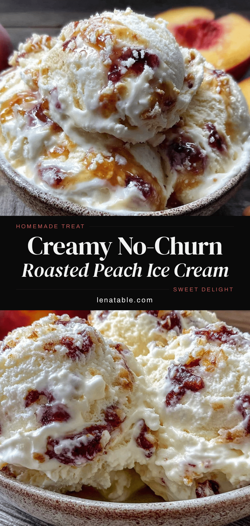 no-churn roasted peach ice cream recipe