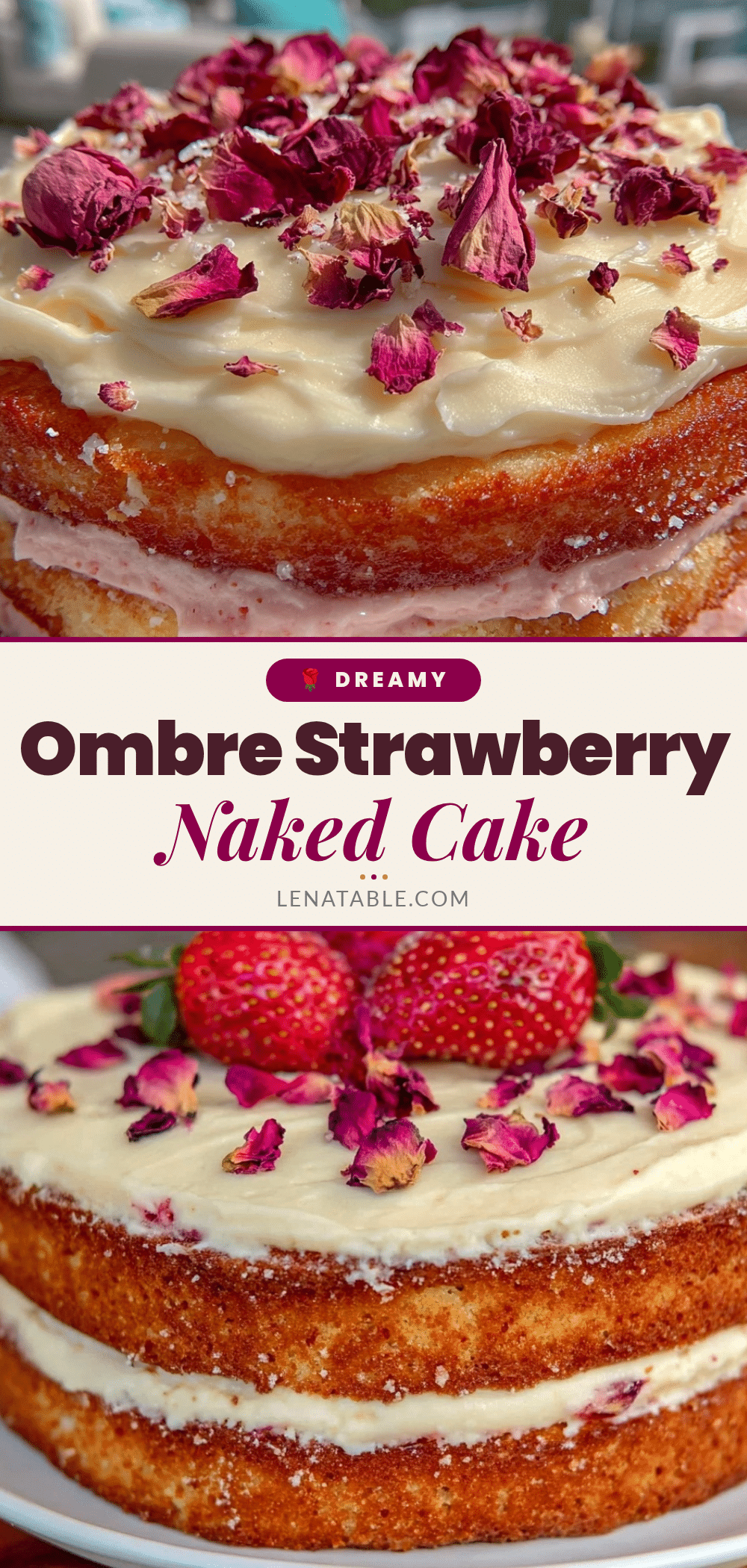 ombre strawberry naked cake recipe