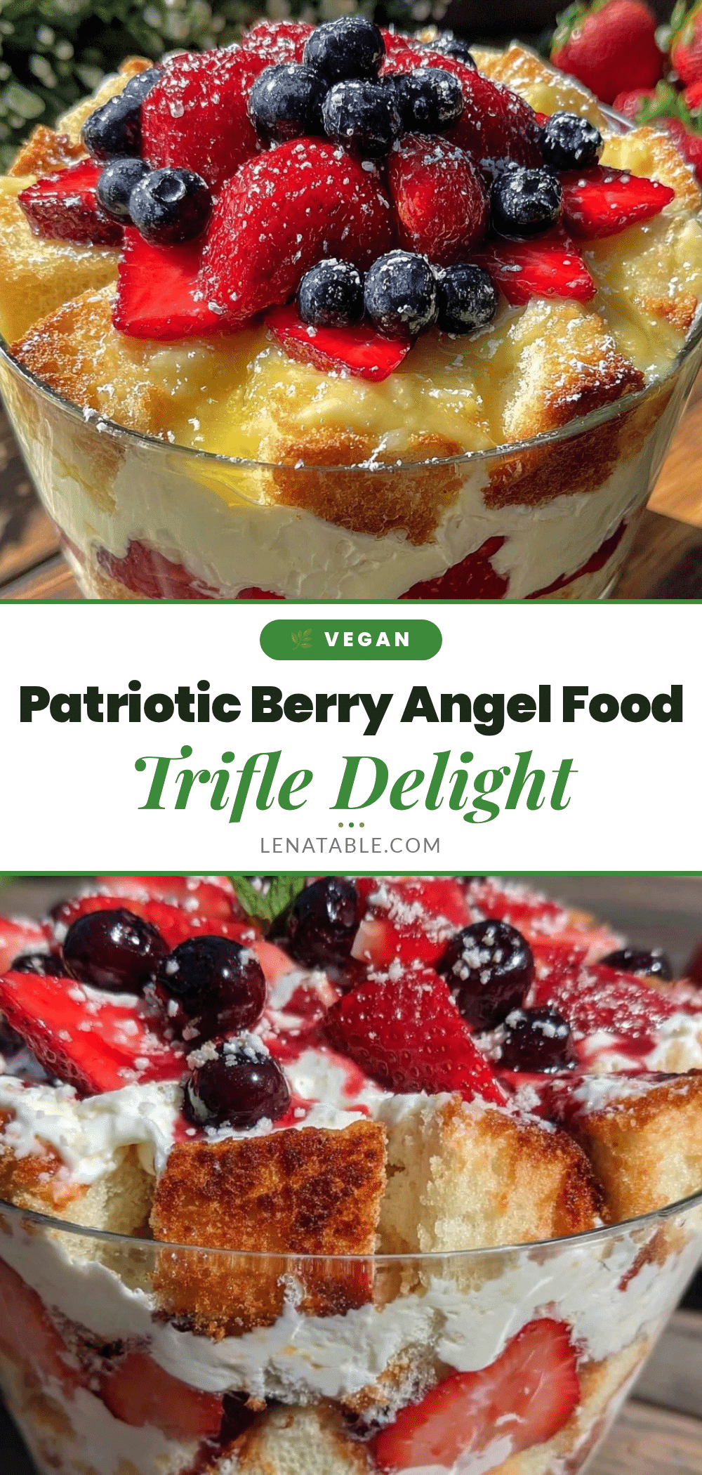patriotic strawberry blueberry angel food cake trifle recipe