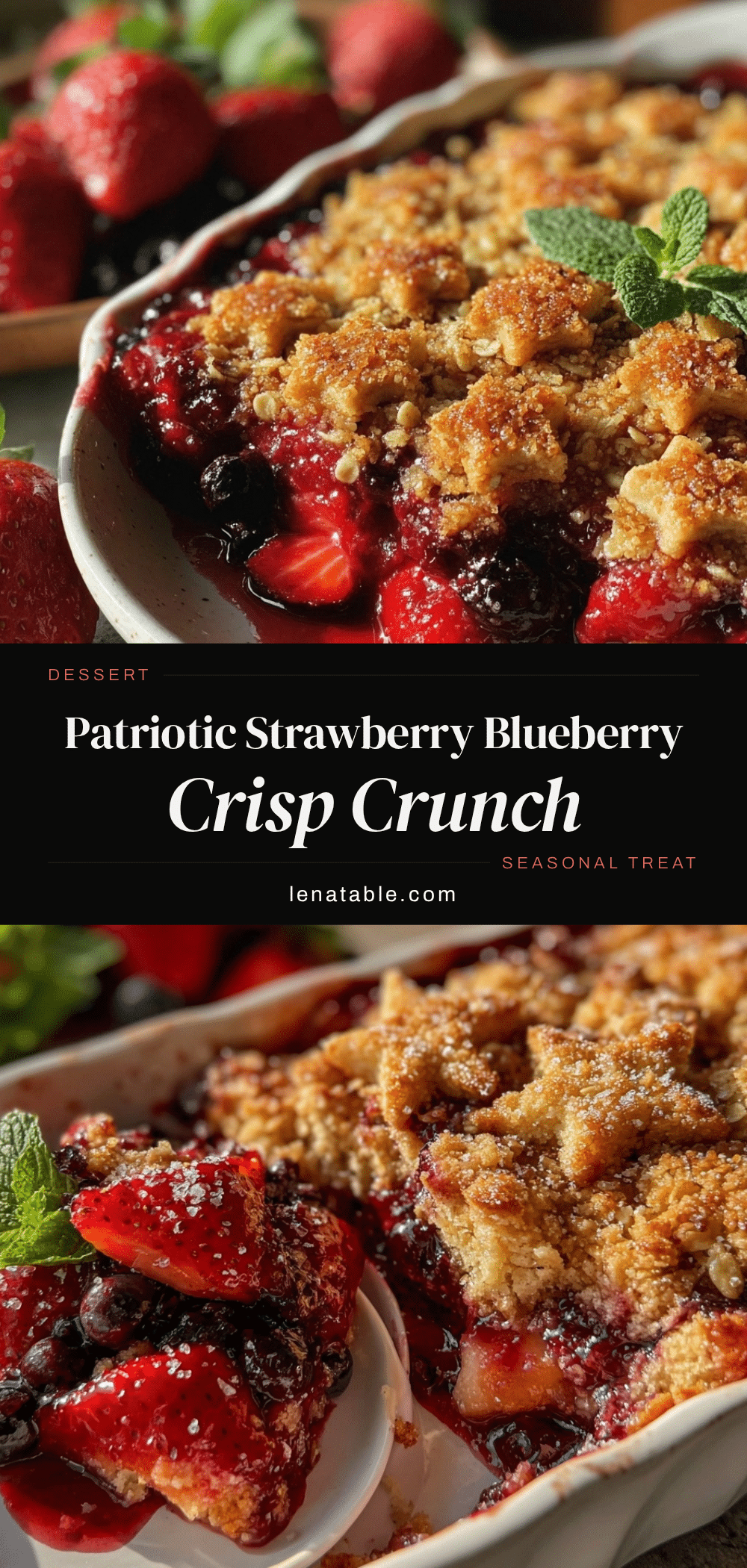 patriotic strawberry blueberry crisp recipe