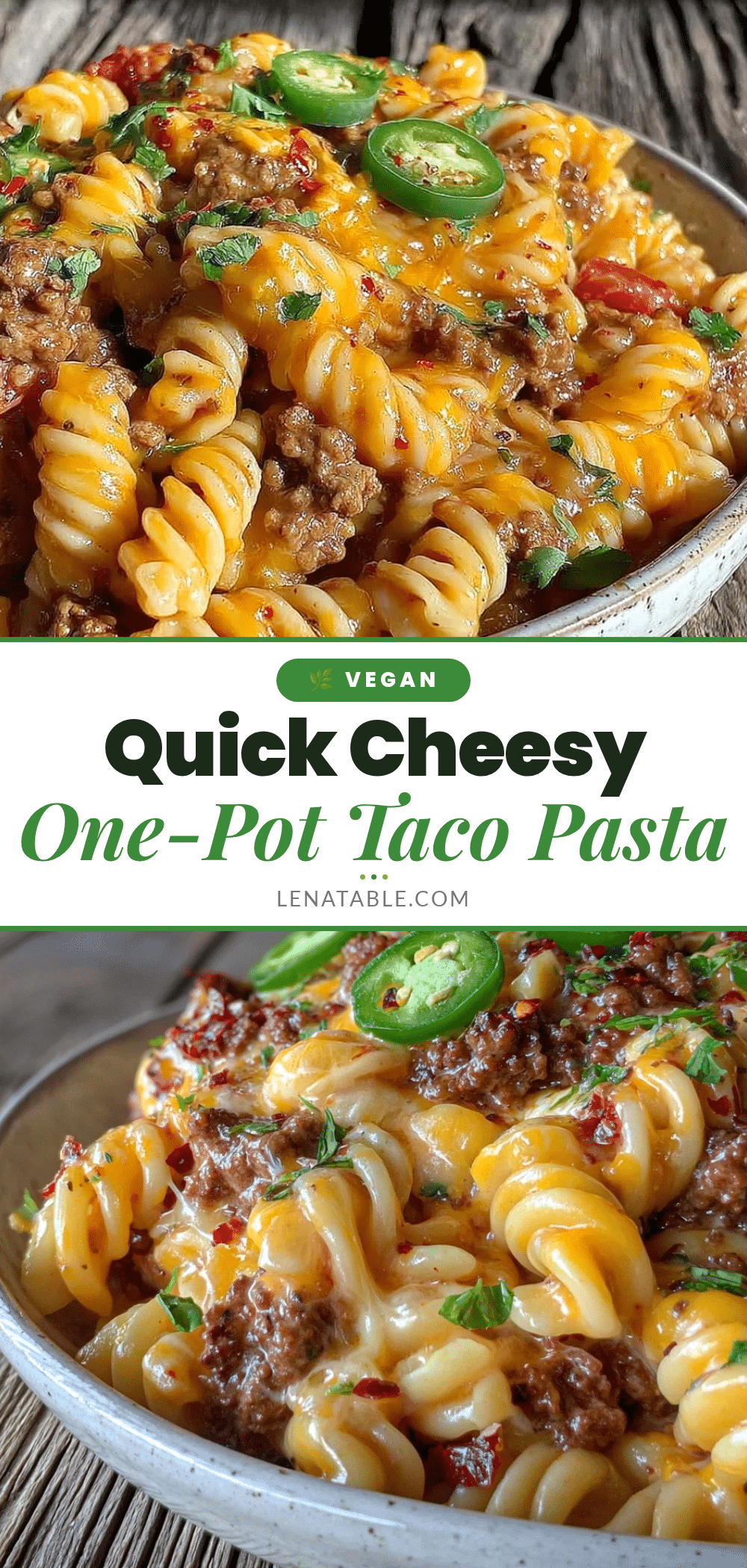 quick cheesy one-pot taco pasta recipe