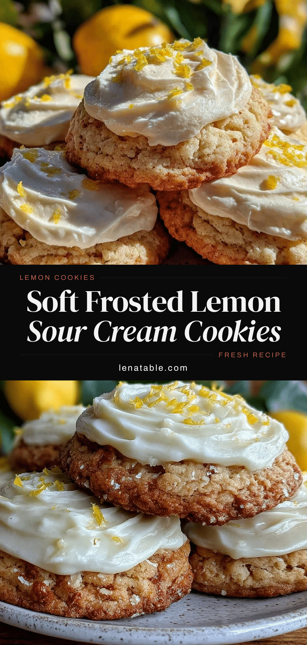 soft frosted lemon sour cream cookies recipe