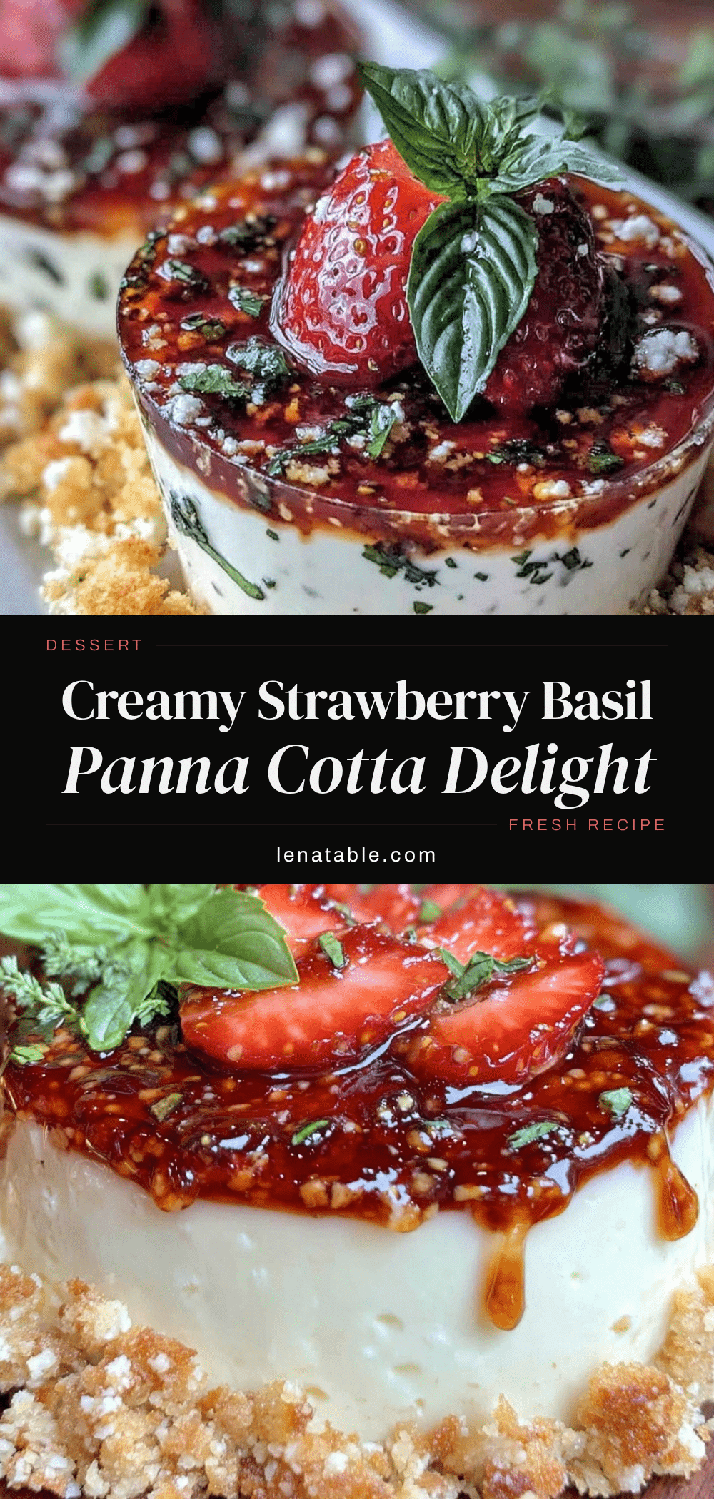 strawberry basil panna cotta recipe