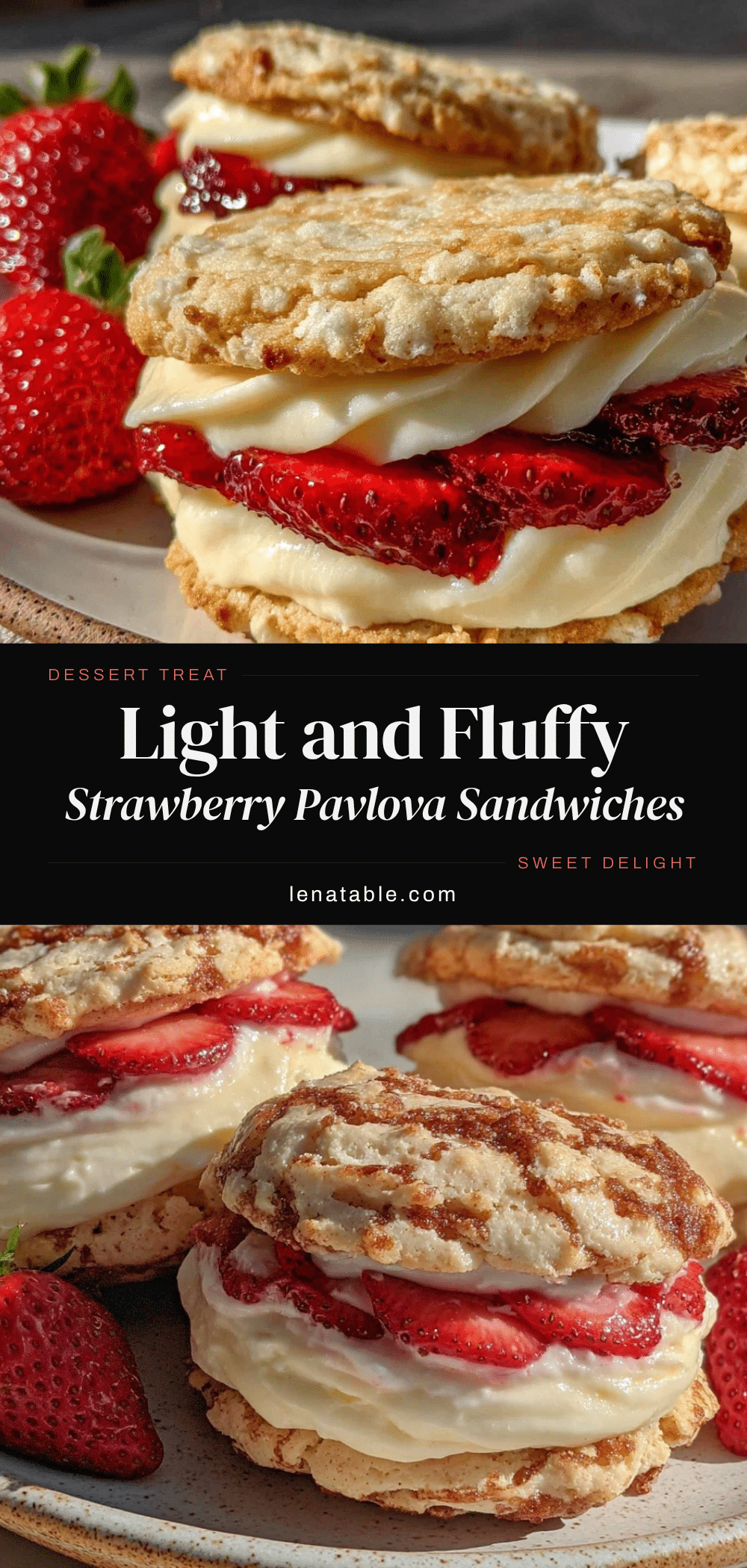 strawberry pavlova cookie sandwiches recipe