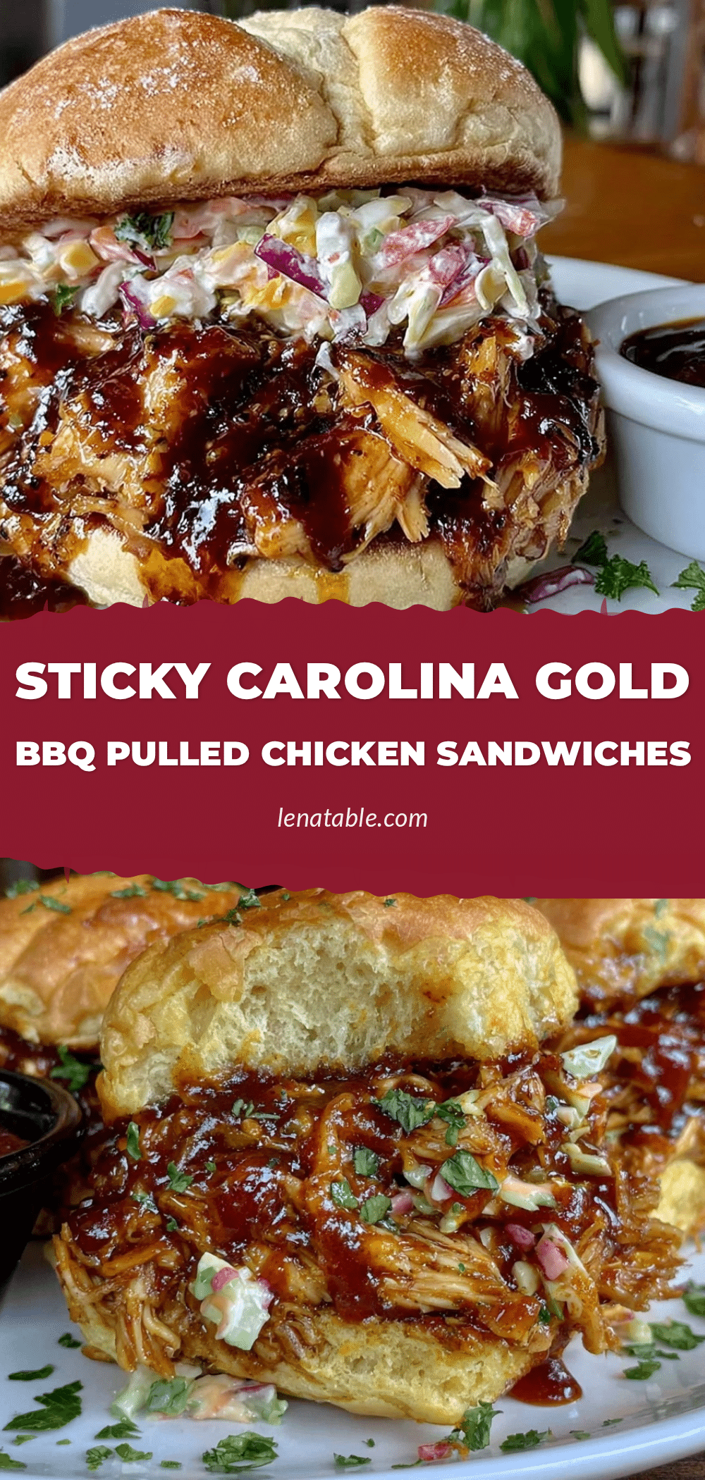 Carolina Gold BBQ Pulled Chicken Sandwiches recipe