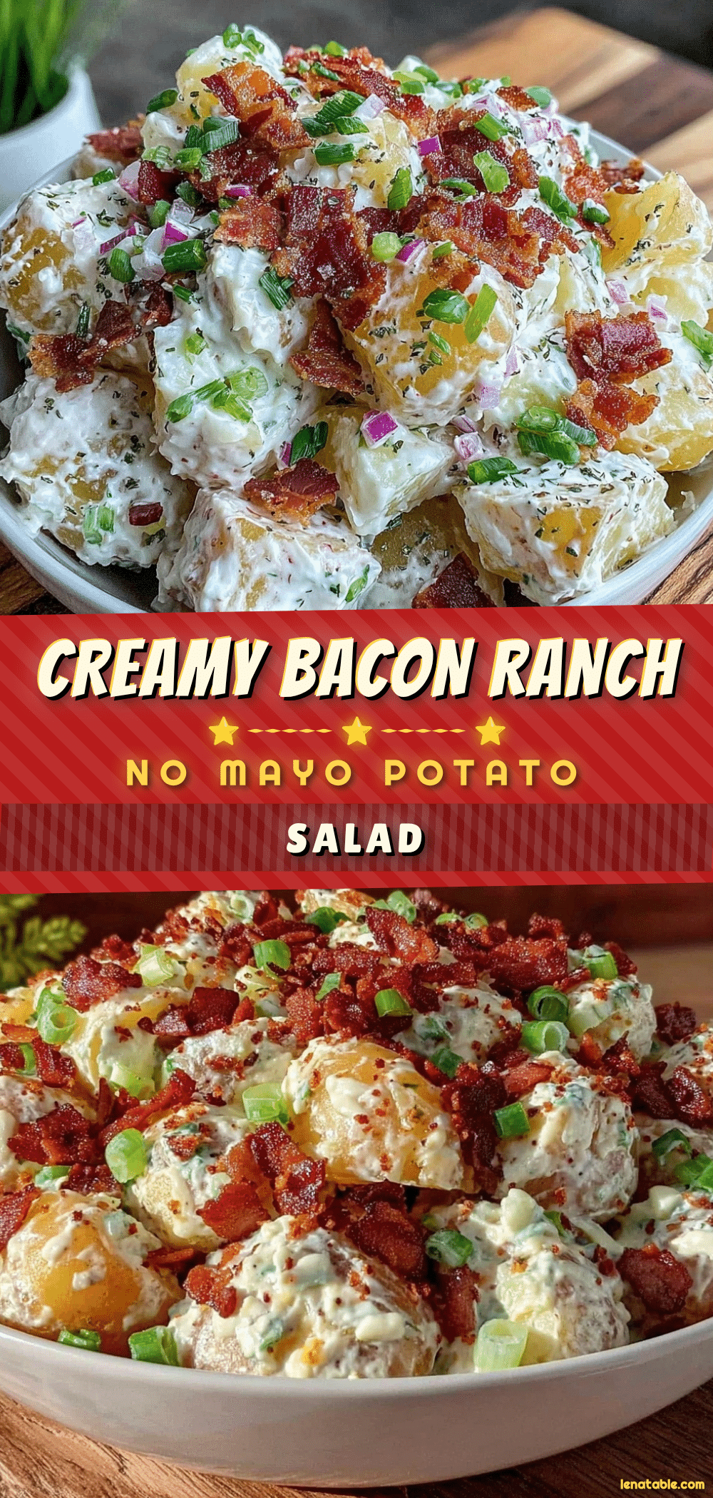 creamy bacon ranch potato salad without mayo recipe