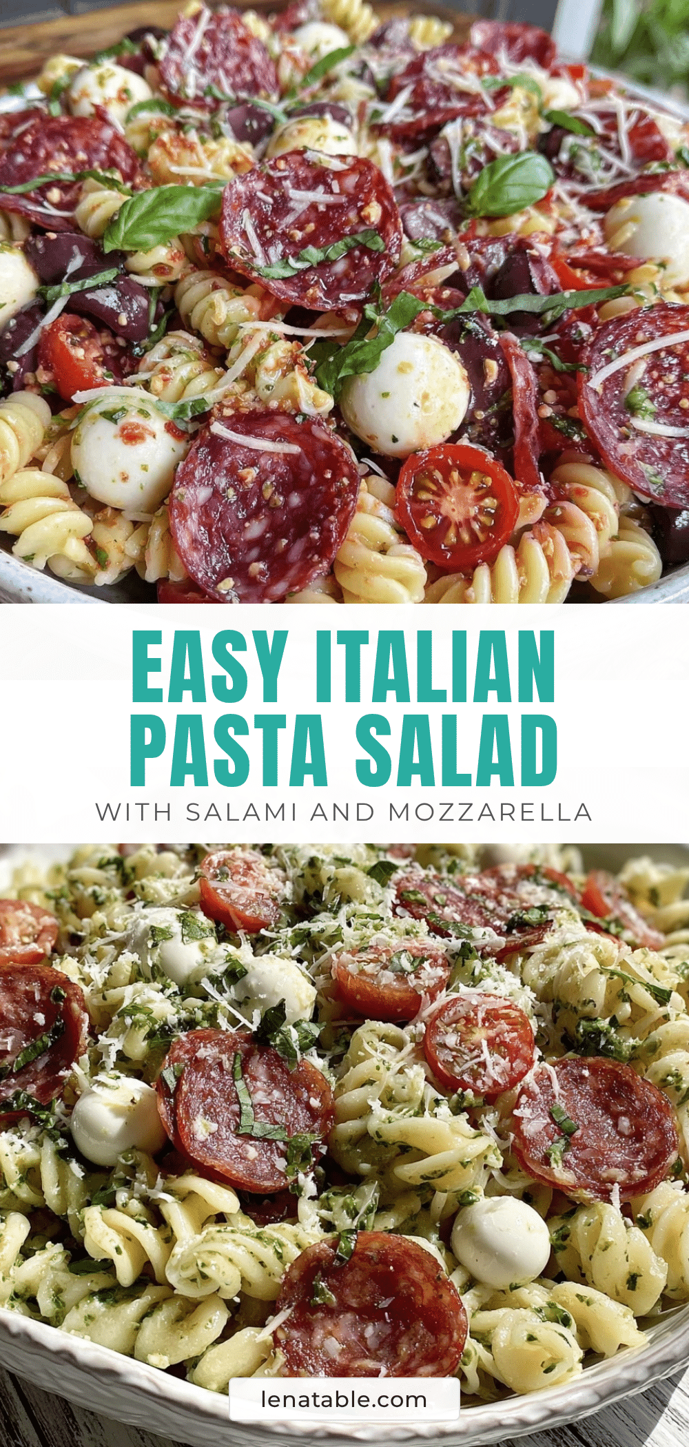 easy italian pasta salad with salami and mozzarella recipe