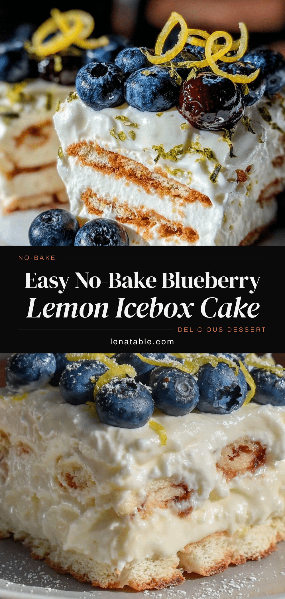 easy no-bake blueberry lemon icebox cake recipe