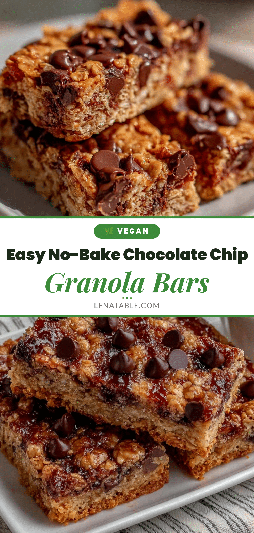 easy no-bake homemade chocolate chip granola bars recipe