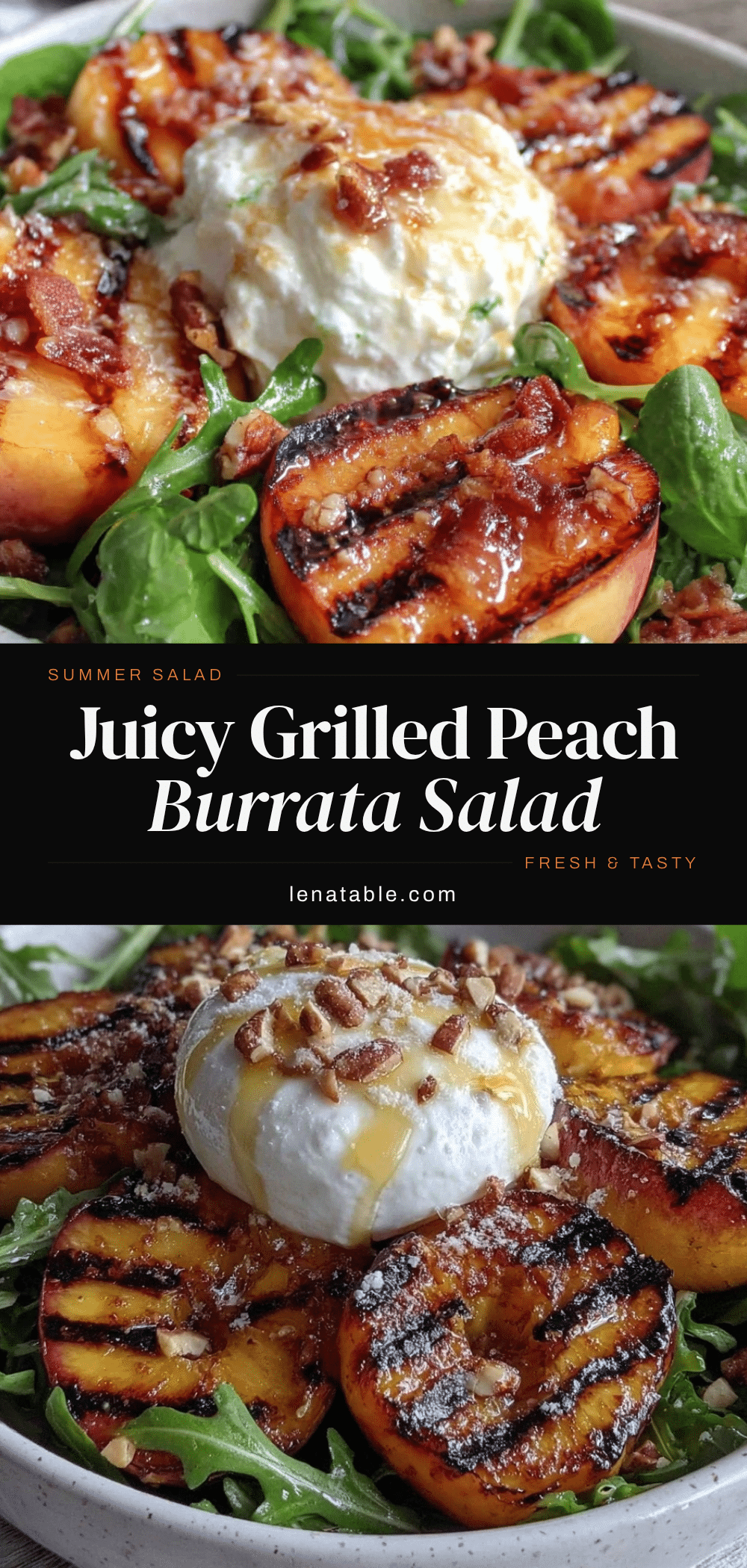 fresh grilled peach burrata salad recipe