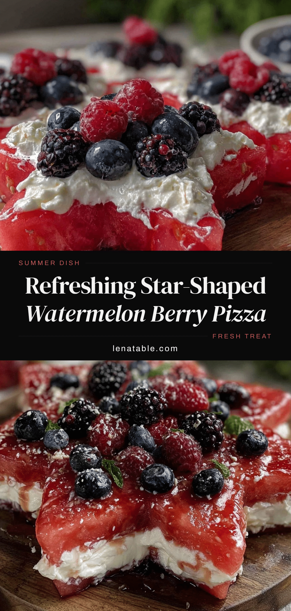 Fresh Star-Shaped Watermelon Pizza recipe