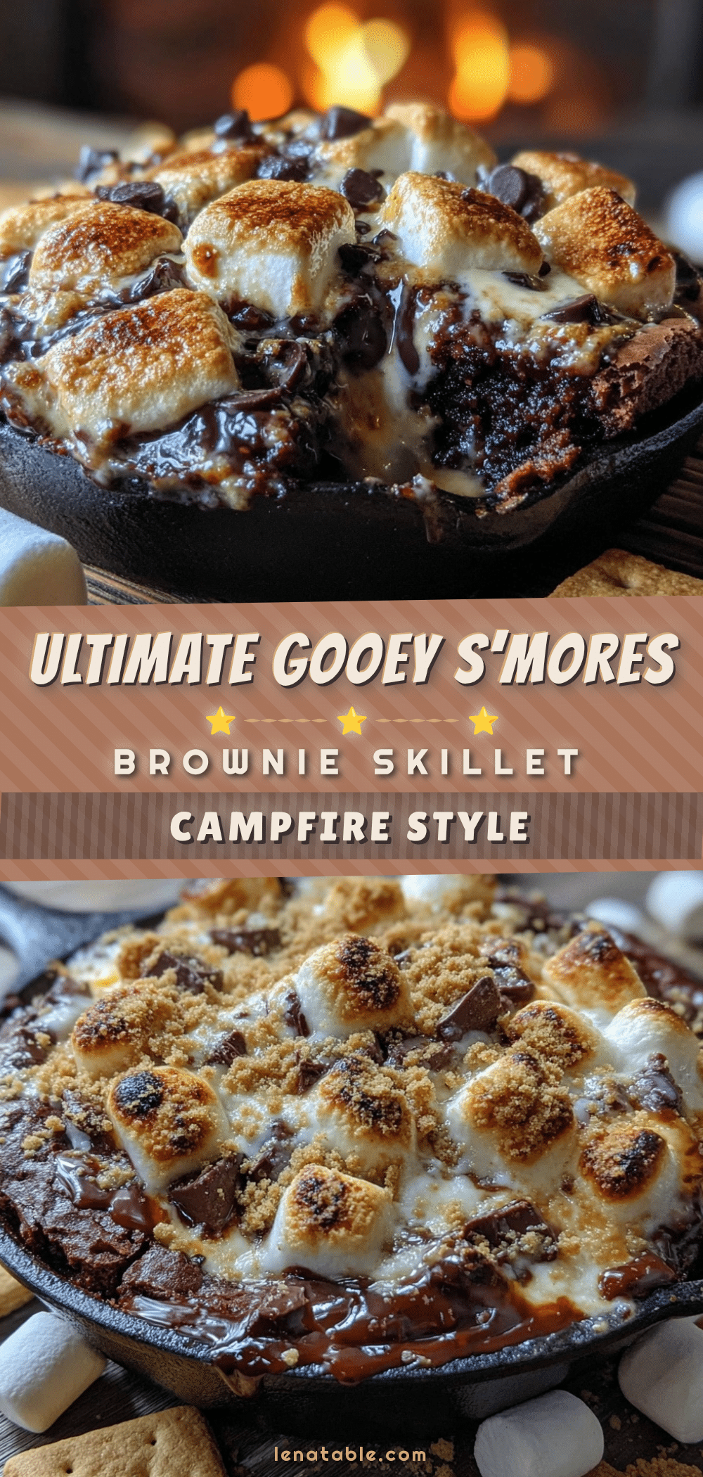 gooey s’mores brownie skillet recipe