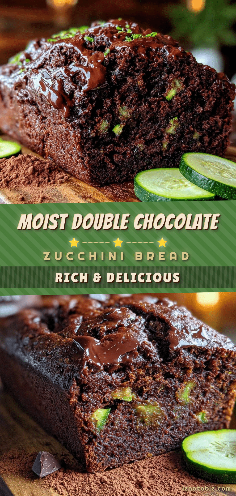 moist double chocolate zucchini bread recipe