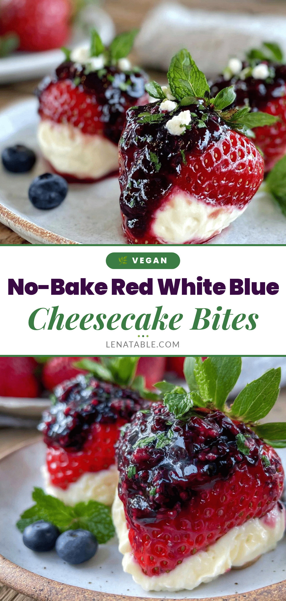 red white and blue cheesecake stuffed strawberries recipe