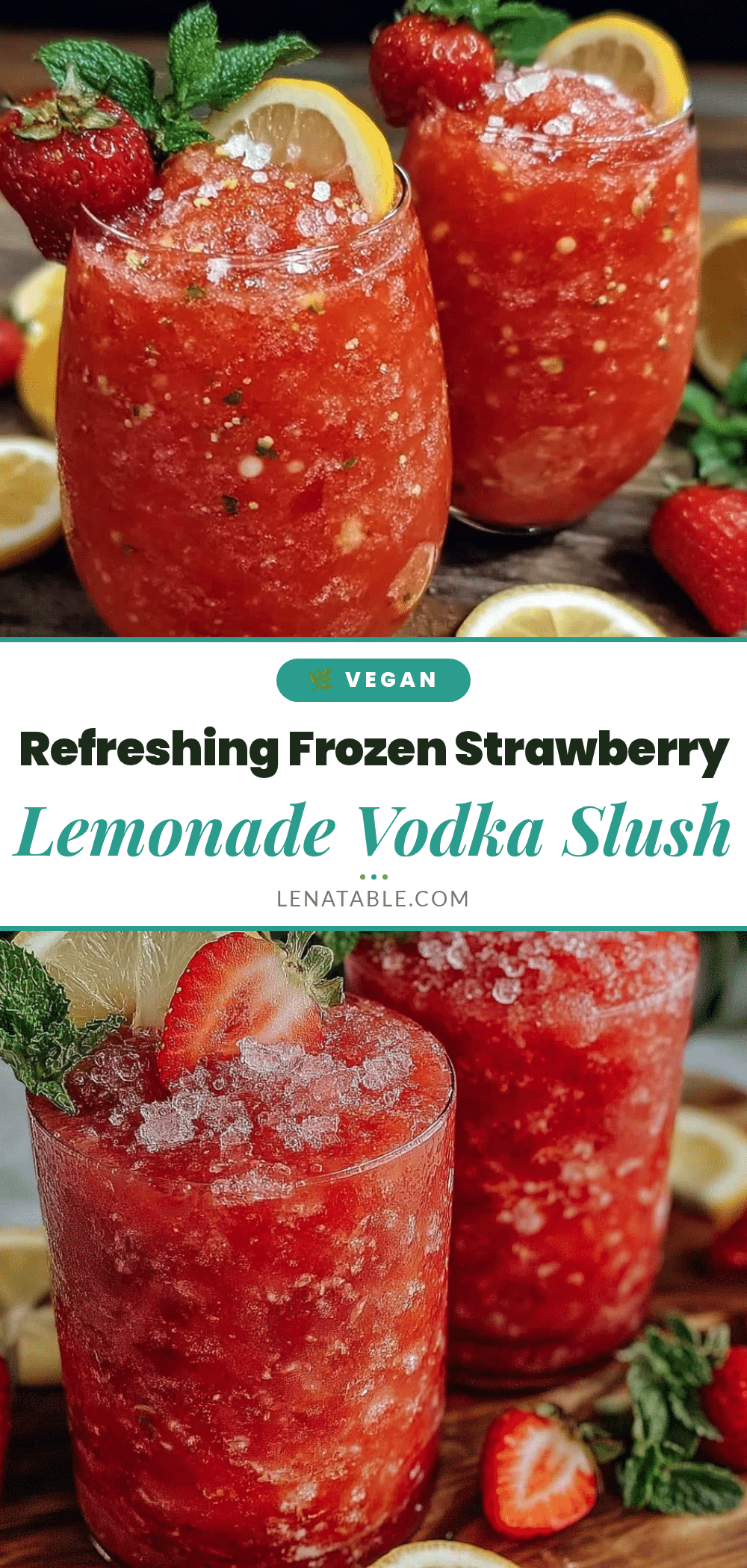 Refreshing Strawberry Lemonade Vodka Slush recipe