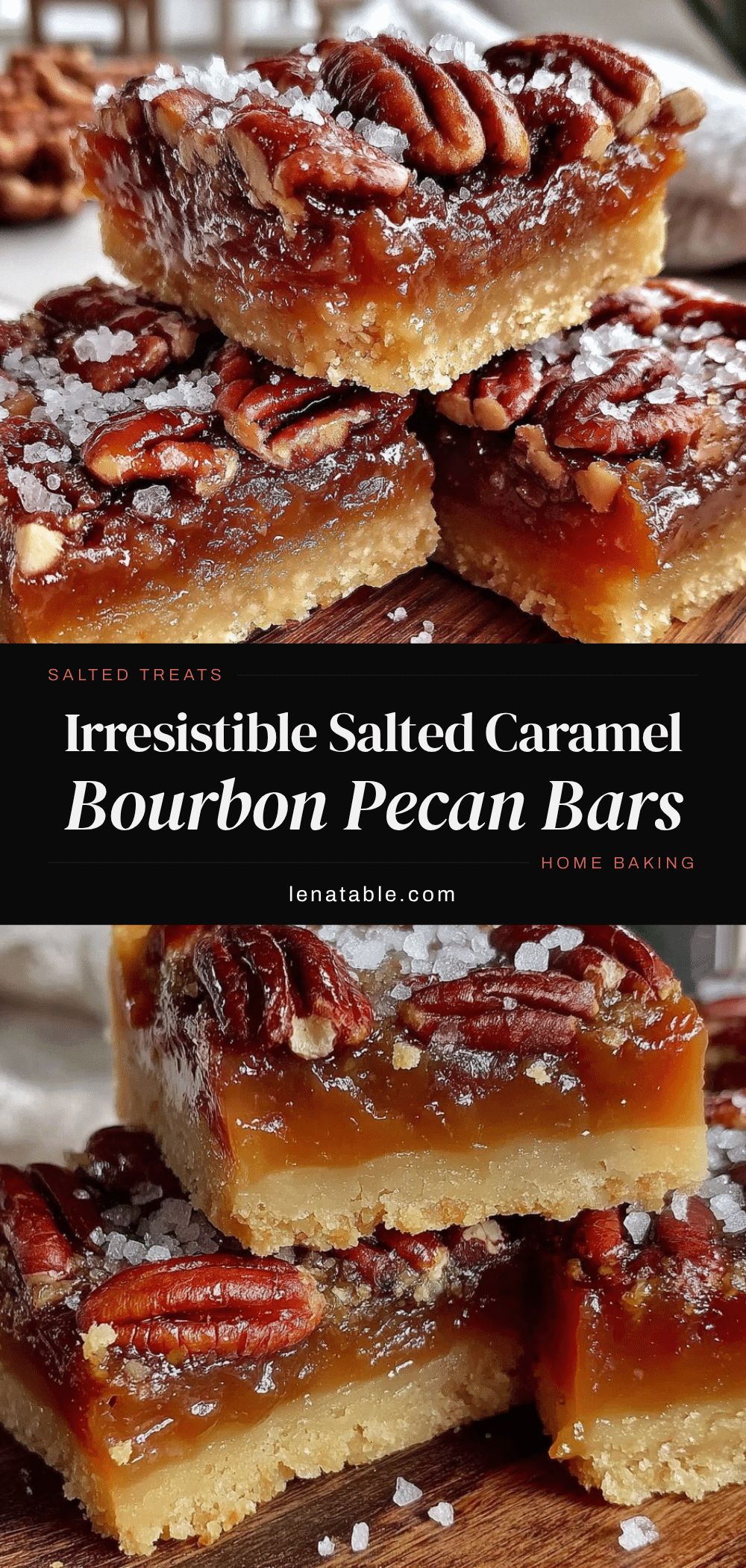 salted caramel bourbon pecan pie bars recipe