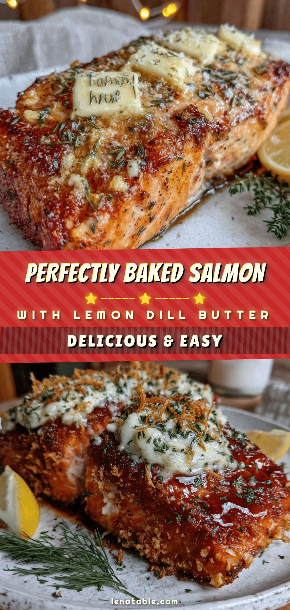 baked salmon with lemon dill butter recipe
