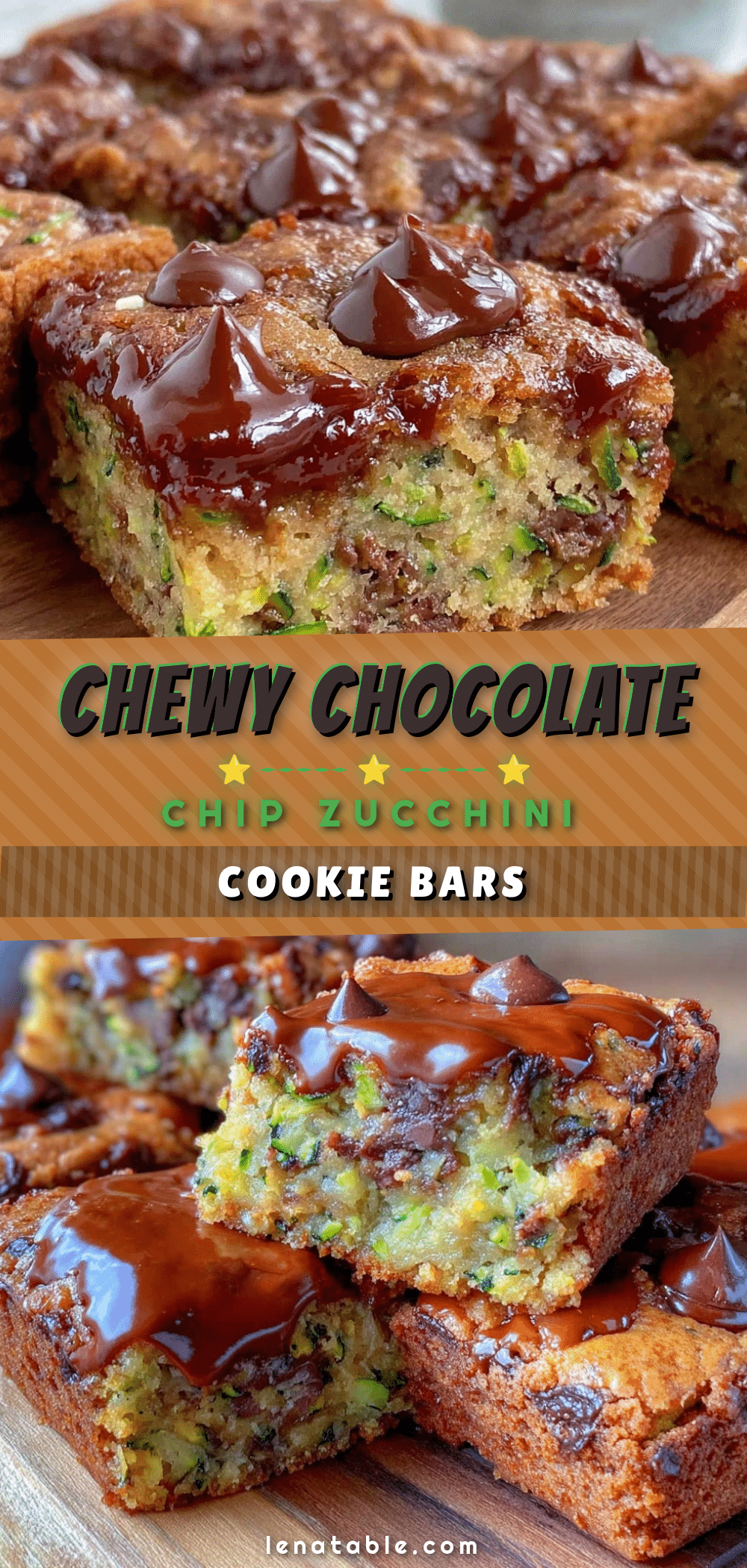 chewy chocolate chip zucchini cookie bars recipe