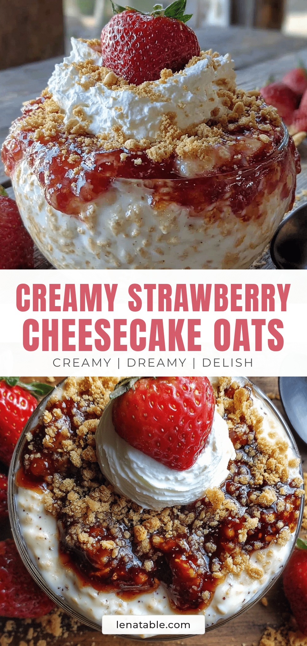 creamy strawberry cheesecake overnight oats recipe