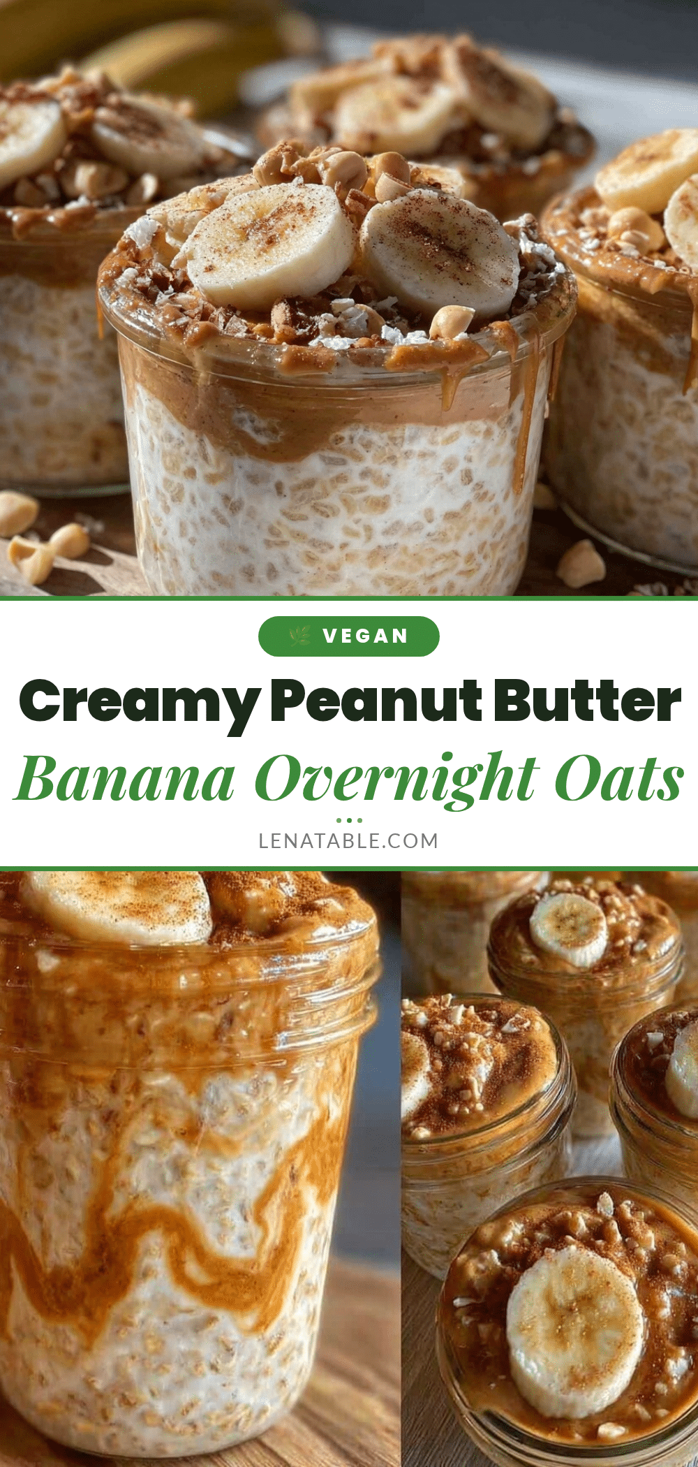 healthy peanut butter banana overnight oats recipe