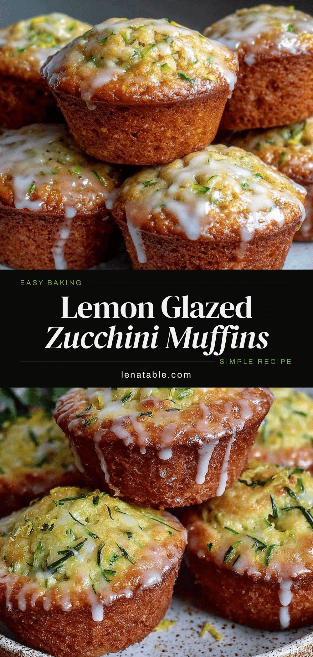 lemon glazed zucchini muffins recipe