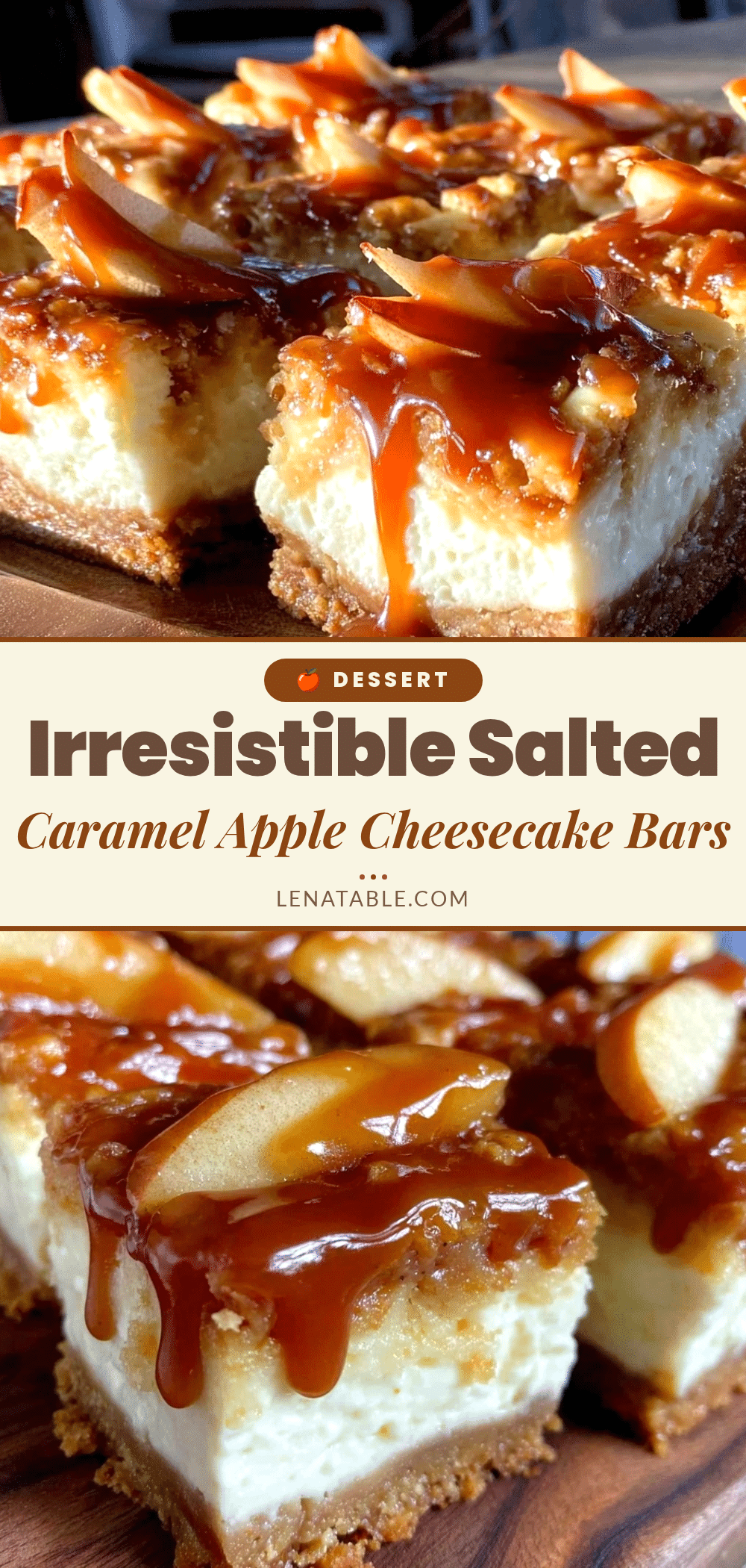 salted caramel apple cheesecake bars recipe