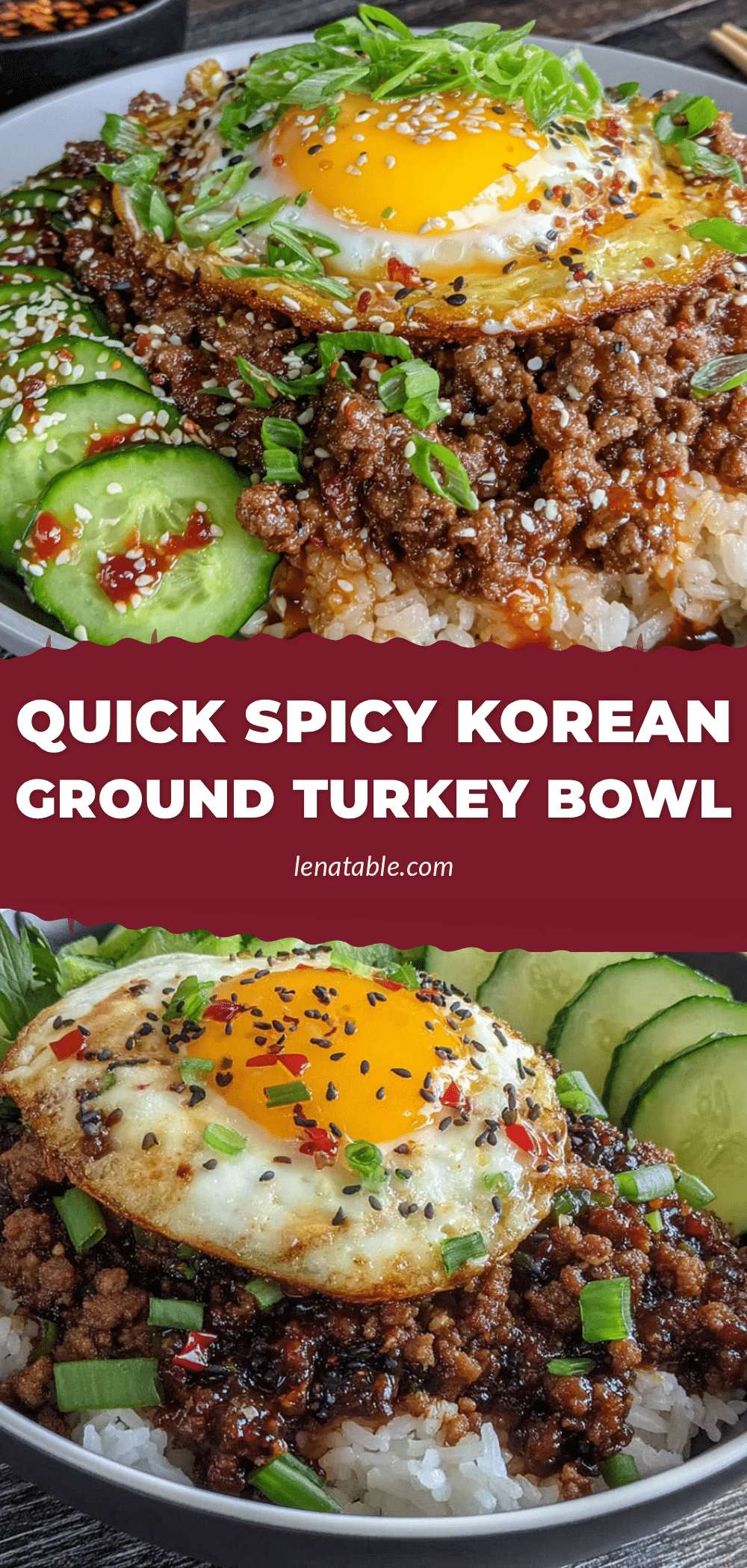 spicy Korean ground turkey rice bowl recipe