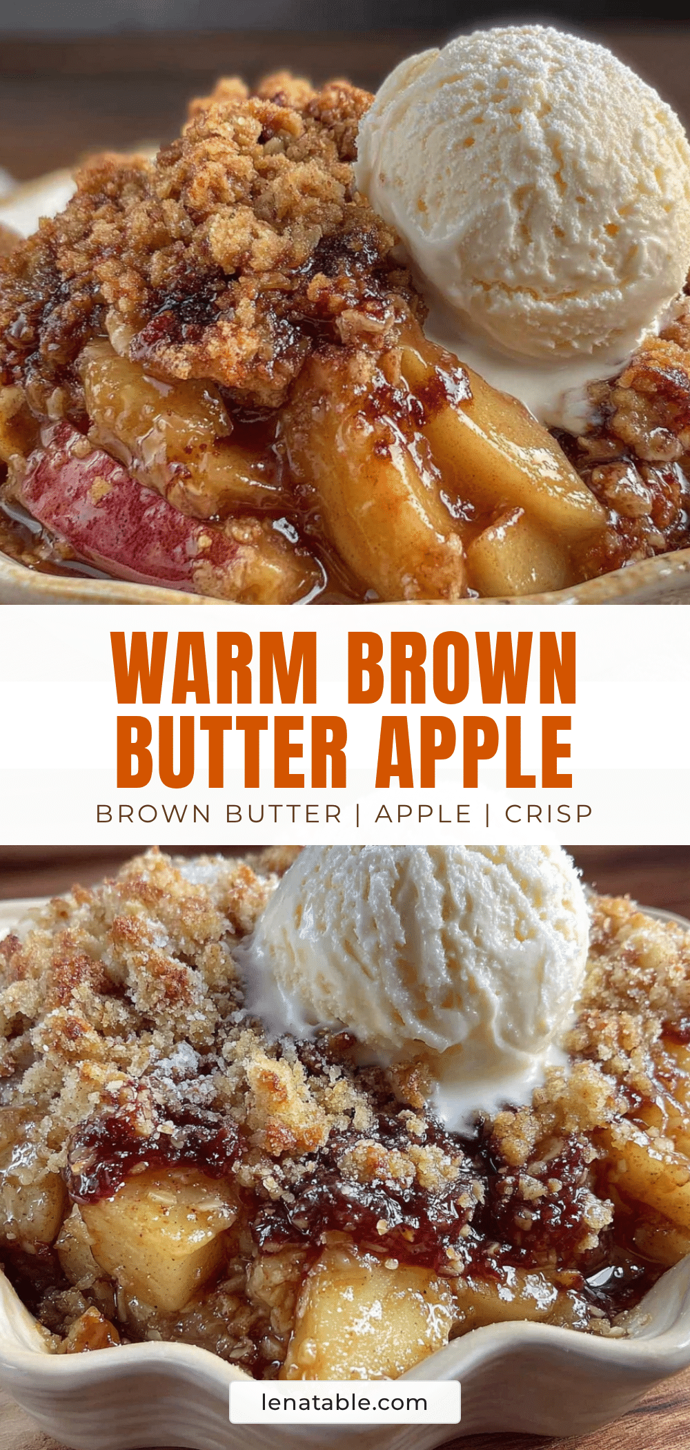 brown butter apple crisp with oat crumble recipe