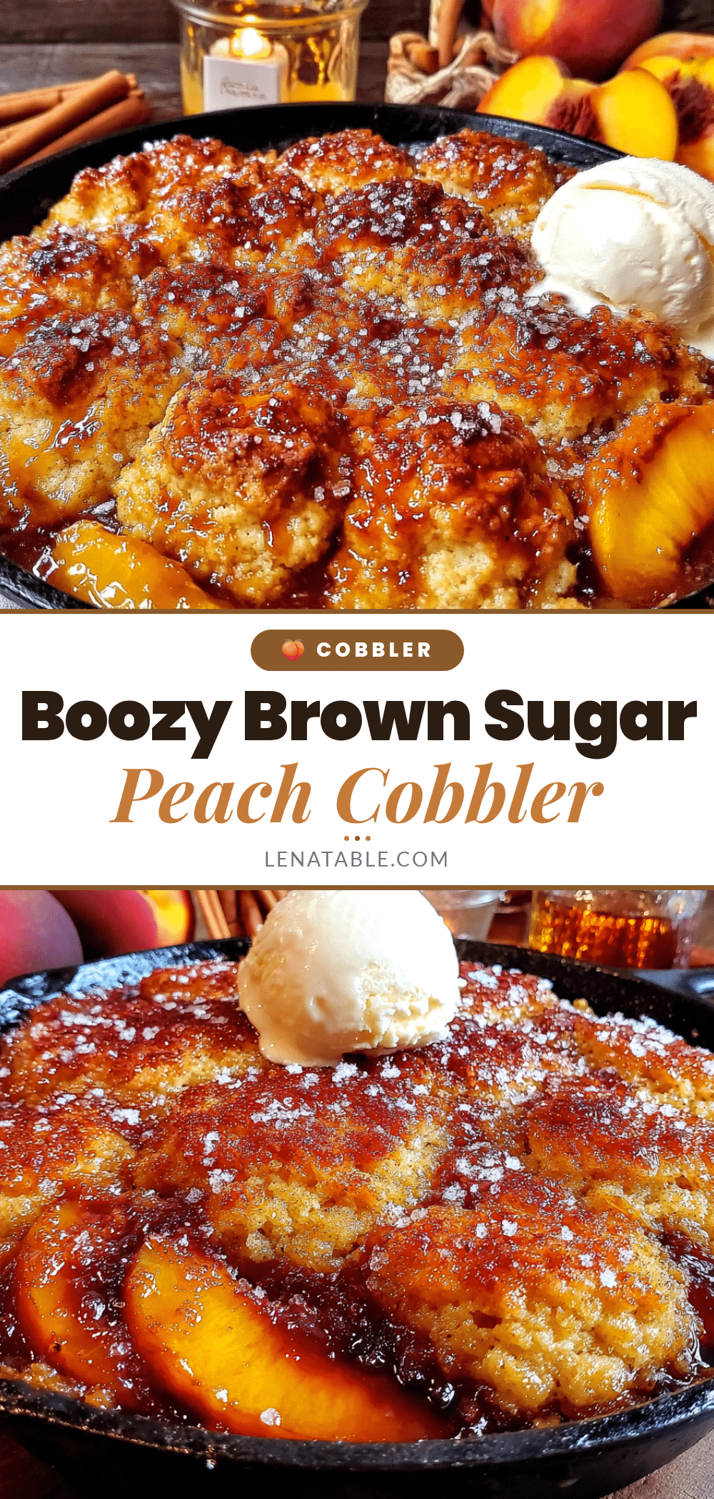 brown sugar bourbon peach cobbler recipe