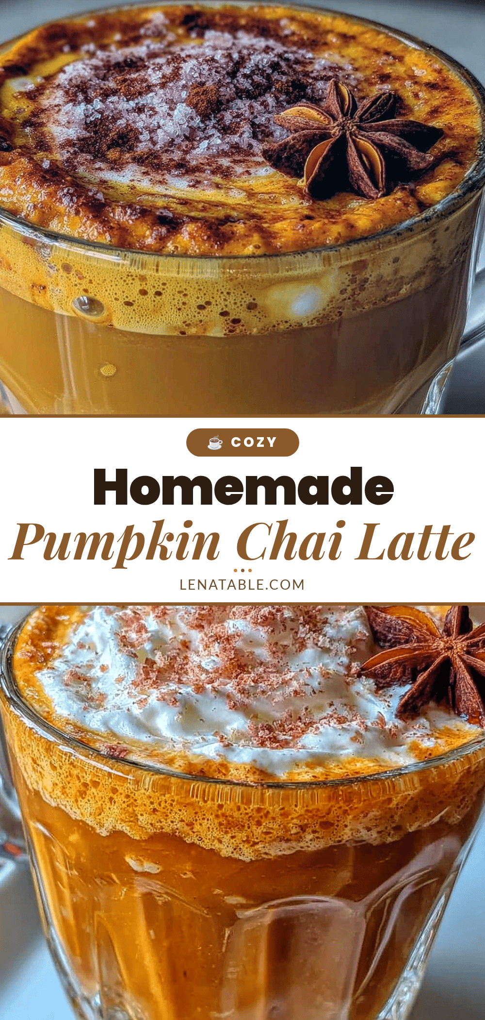cozy homemade pumpkin chai latte with real pumpkin recipe
