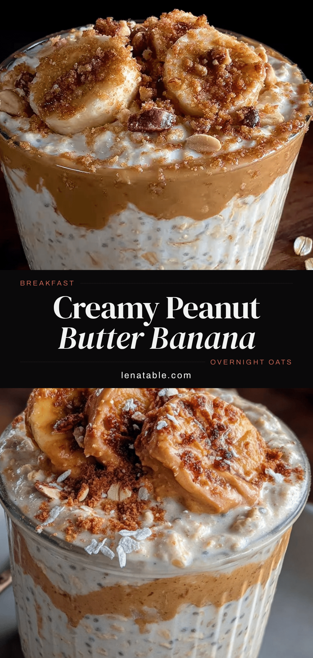 creamy peanut butter banana overnight oats recipe