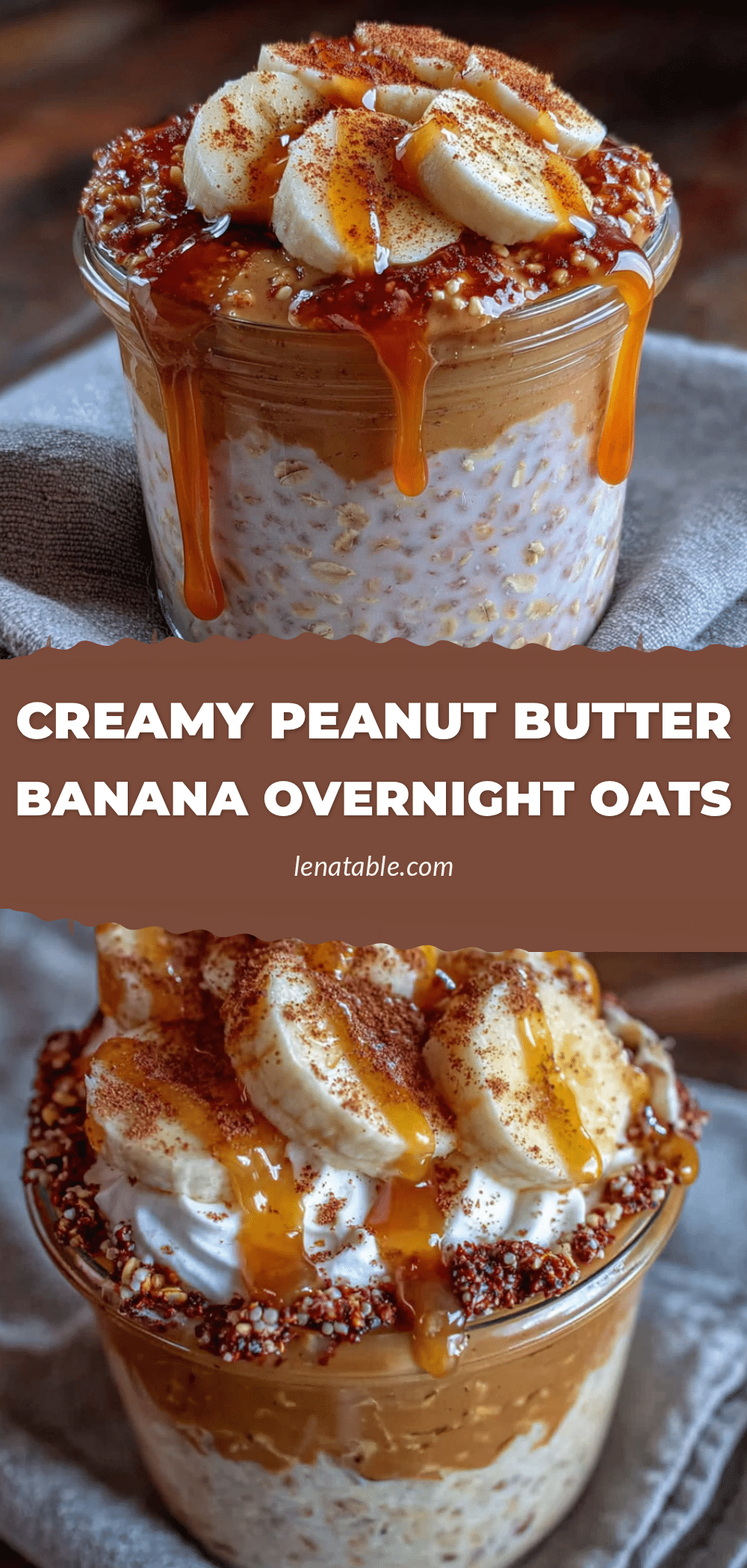 creamy peanut butter banana overnight oats recipe