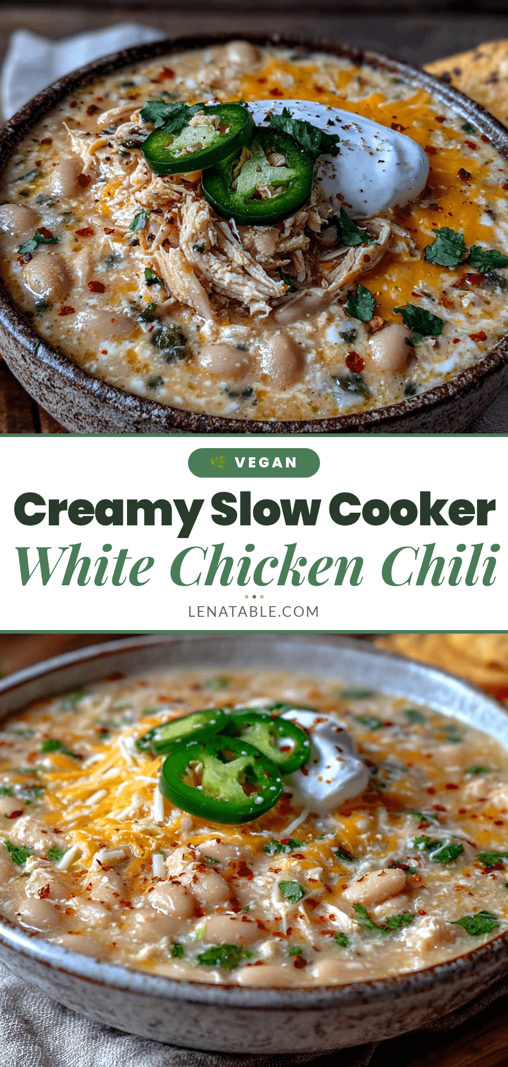 creamy slow cooker white chicken chili with poblano recipe