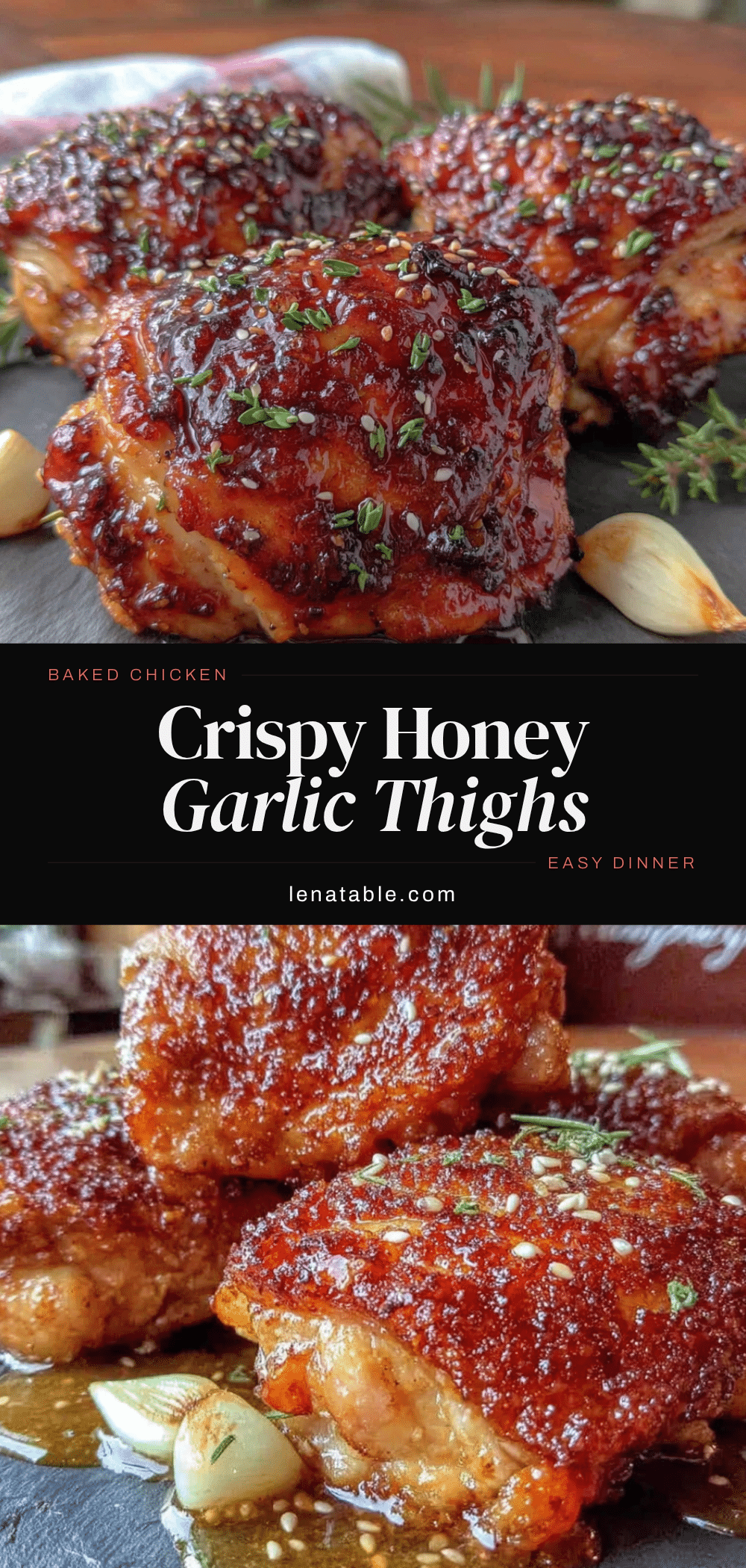crispy honey garlic baked chicken thighs recipe