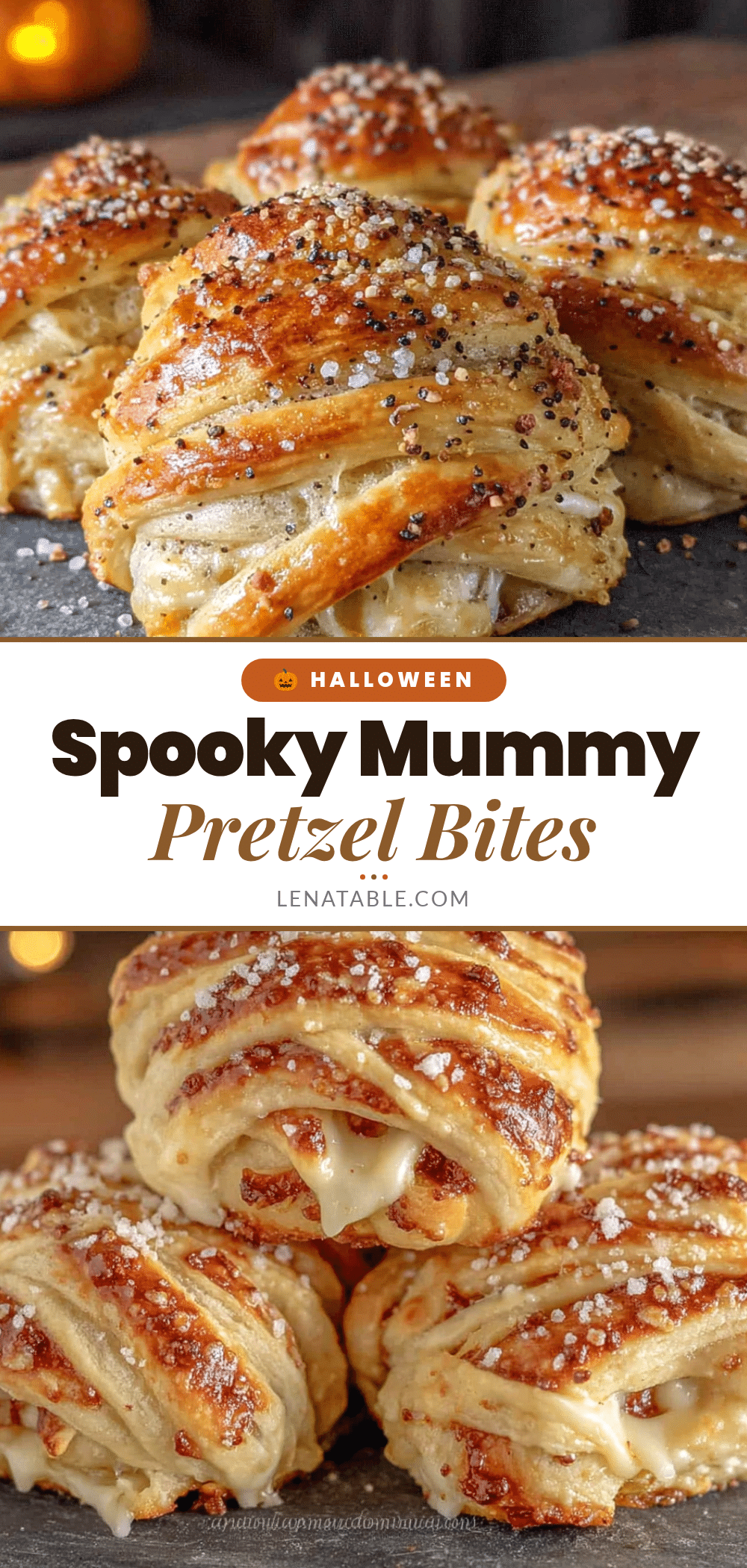 Easy Mummy Stuffed Pretzel Bites recipe