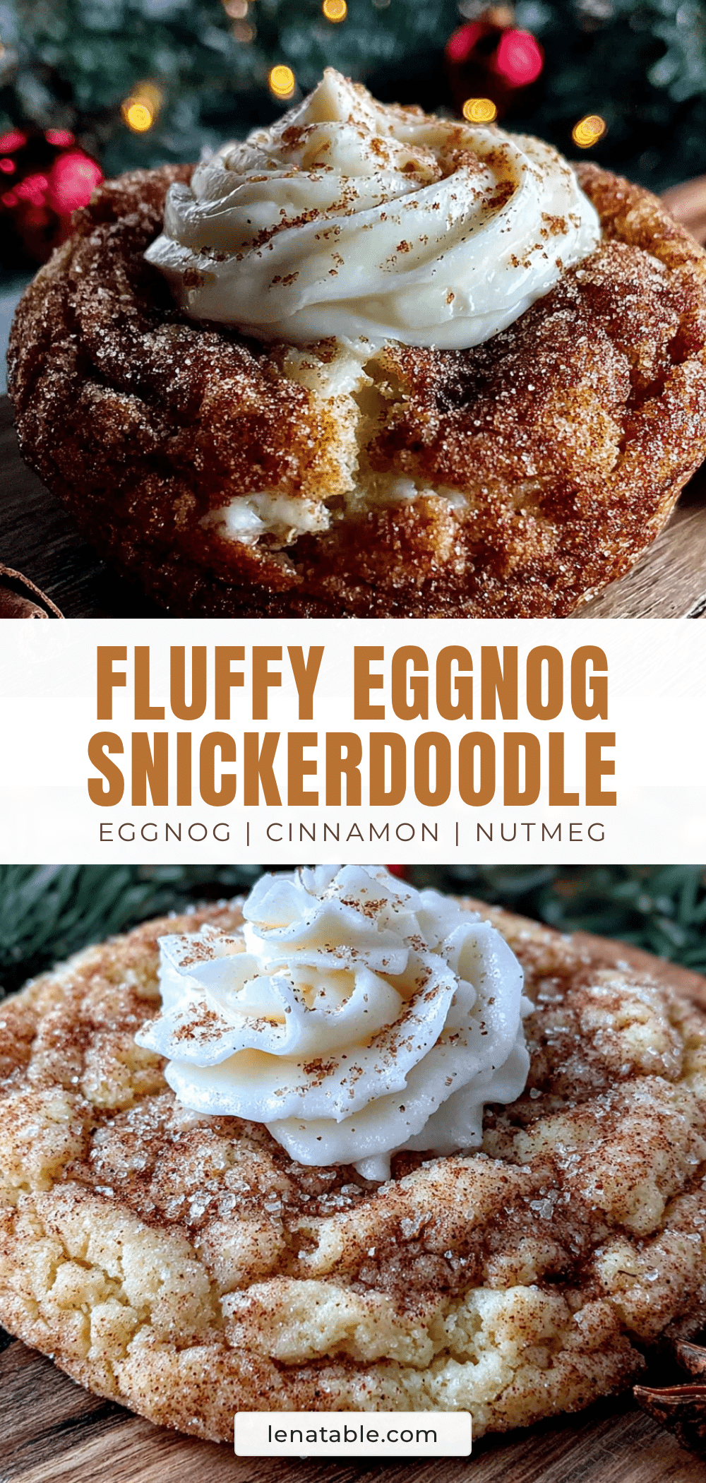 Eggnog Snickerdoodle Cookies recipe