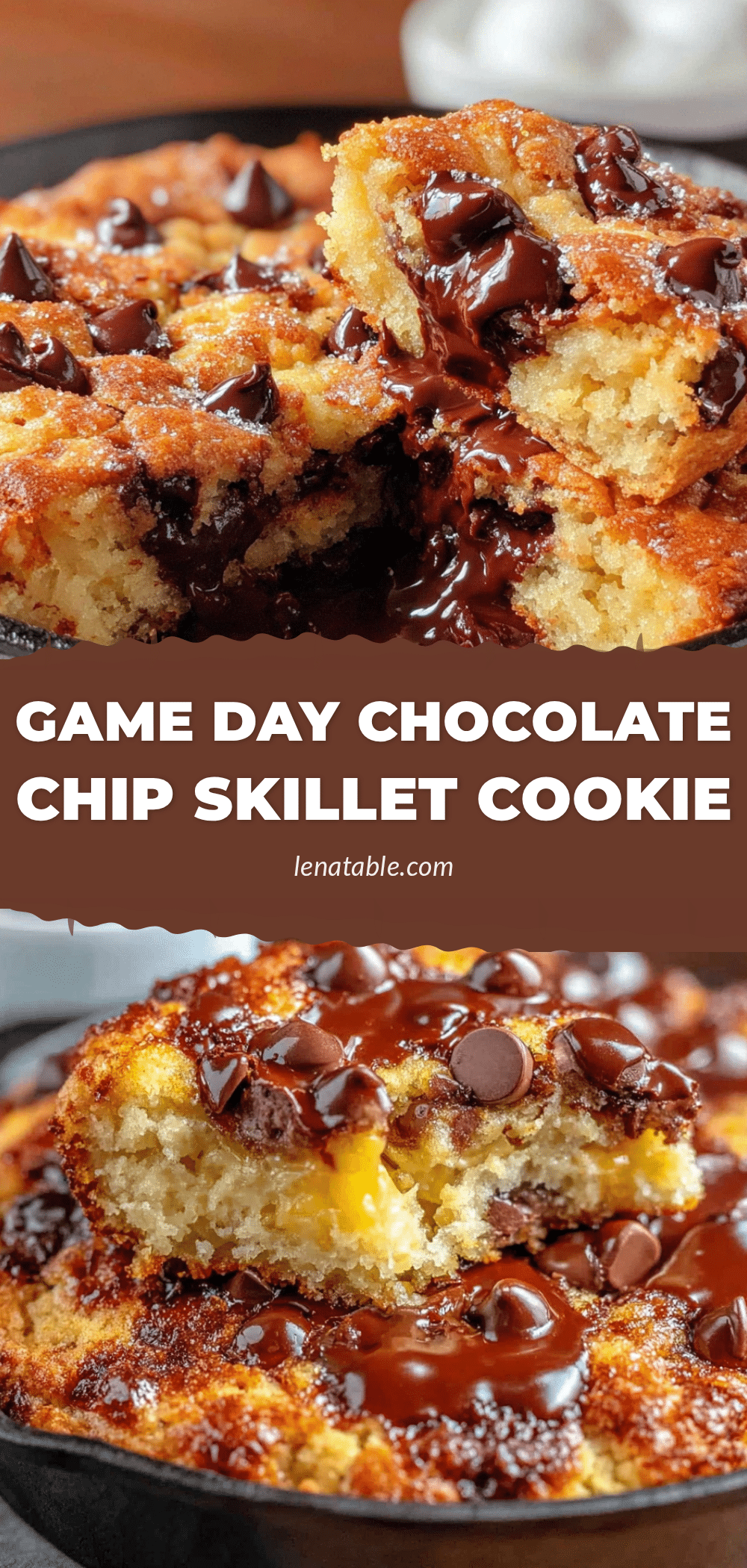 game day chocolate chip skillet cookie recipe