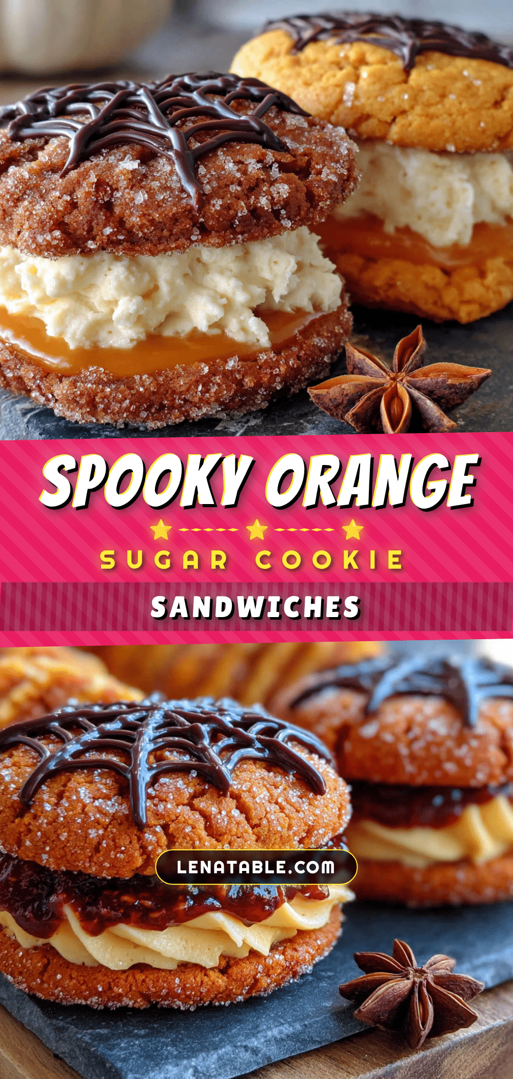 halloween orange sugar cookie sandwiches recipe