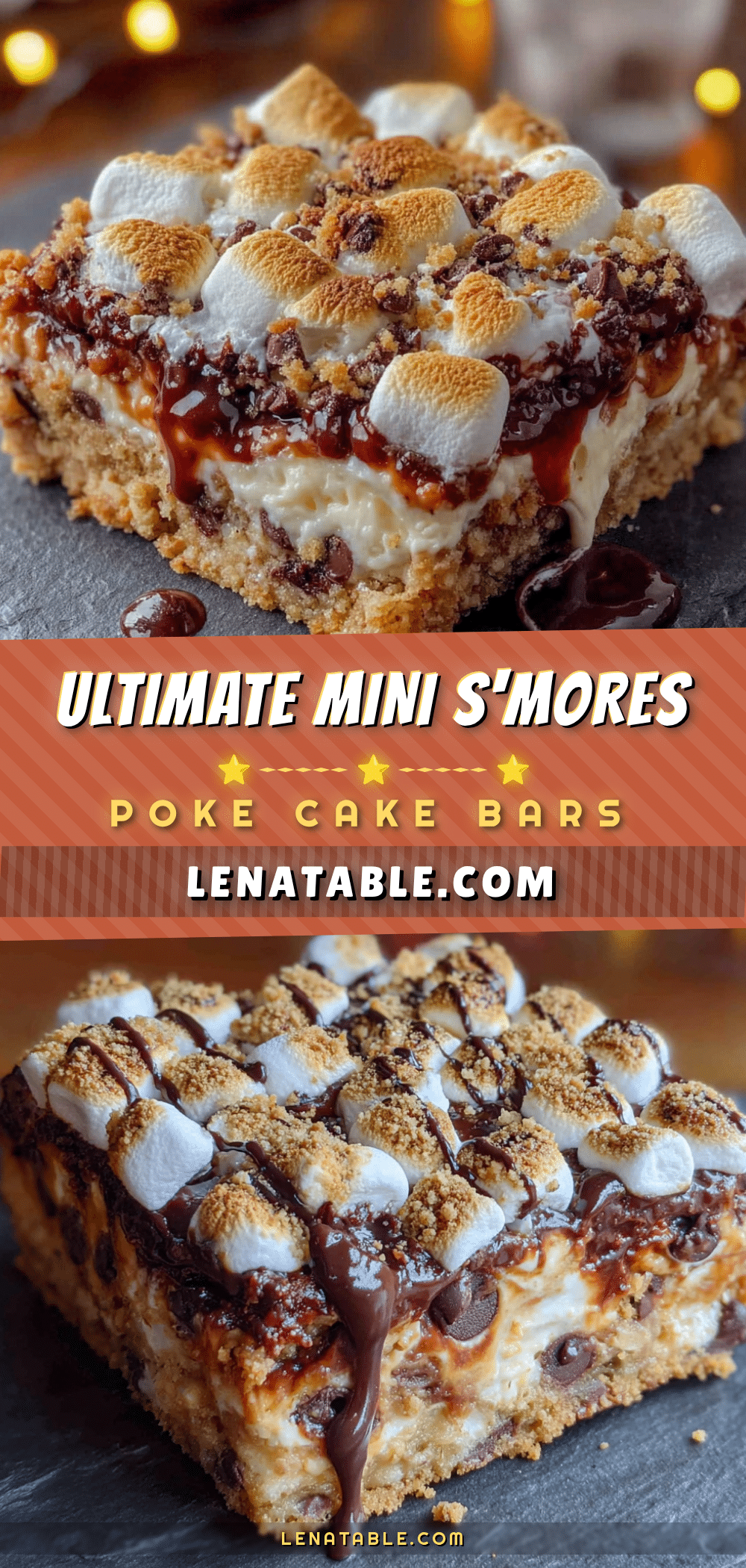 mini smores poke cake bars recipe