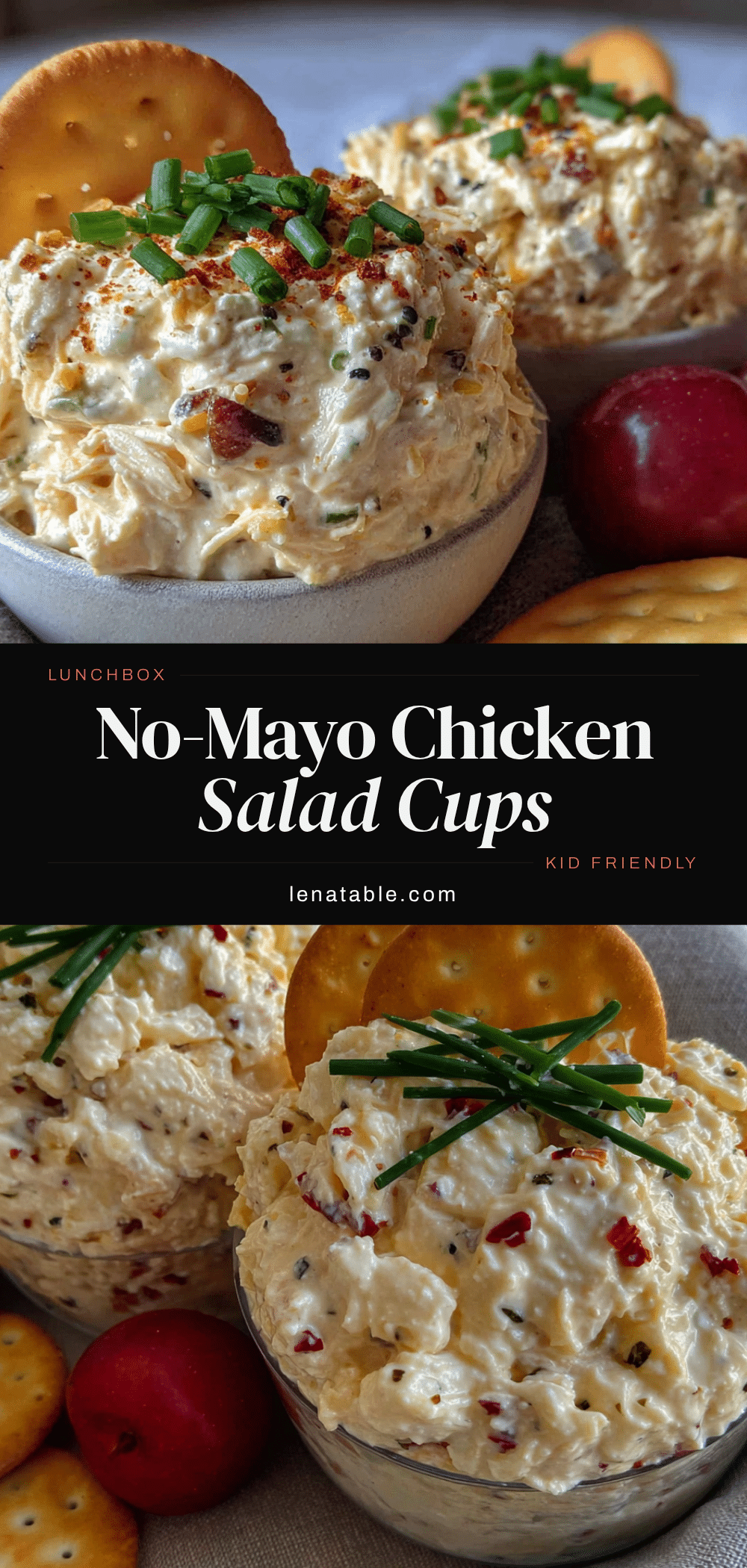 no-mayo chicken salad lunchbox cups recipe