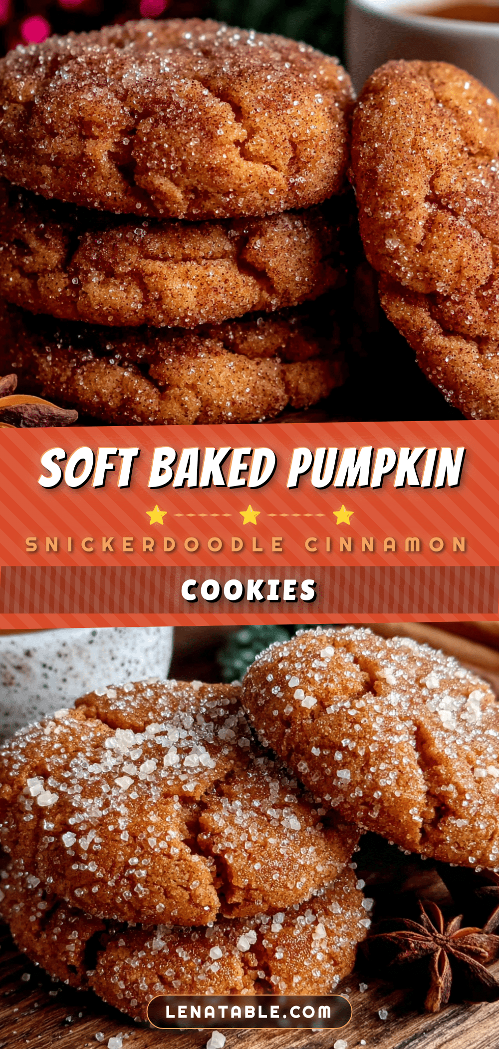 soft baked pumpkin snickerdoodle cookies recipe